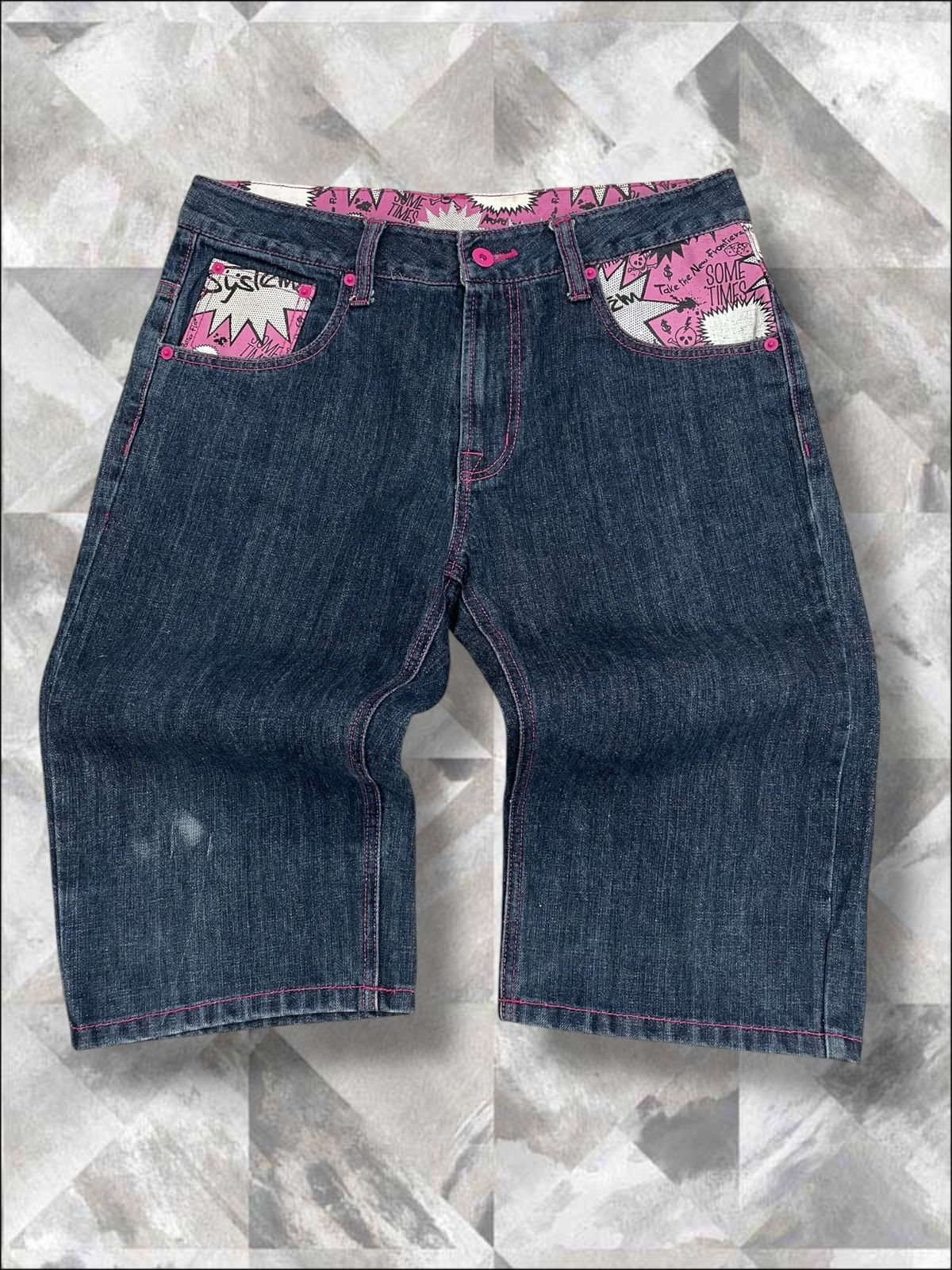 Hysteric Glamour Vintage 1990s Japan Designer Deugro Art Fancy Short Denim Size US 30 / EU 46 - 1 Thumbnail