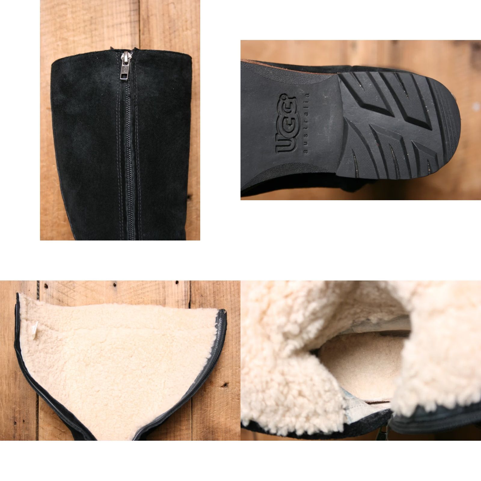 Ugg VINTAGE UGG Boot Knee High Suede 14" Broome Black Shearling Lined Sz 6 Womens Boots Size US 5 / IT 35 - 8 Thumbnail