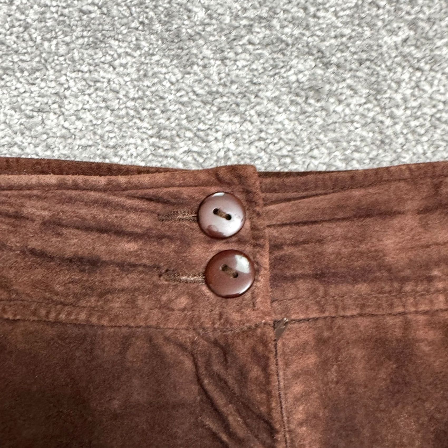 Pendleton VINTAGE Pendleton Suede Leather Pants Womens 12 Brown High Rise Straight Leg Chino 90s Retro Casual Workwear Womens Size 34" / US 12 / IT 48 - 3 Thumbnail