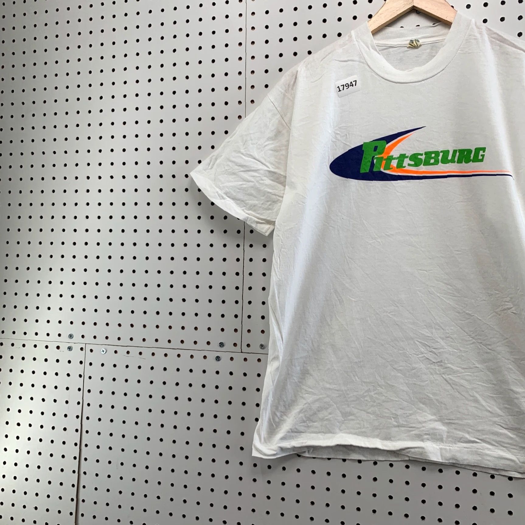 Vintage VINTAGE Screen Stars 80s Pittsburgh T-Shirt Adult Large Short Sleeve White Single Stitch Mens Size US L / EU 52-54 / 3 - 3 Thumbnail