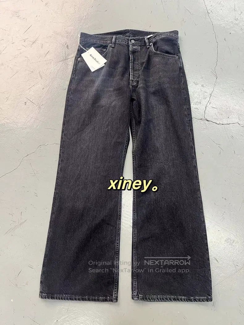 Acne Studios Acne Studios Washed Black Distressed Straight Bootcut Jean Size US 31 - 2 Thumbnail