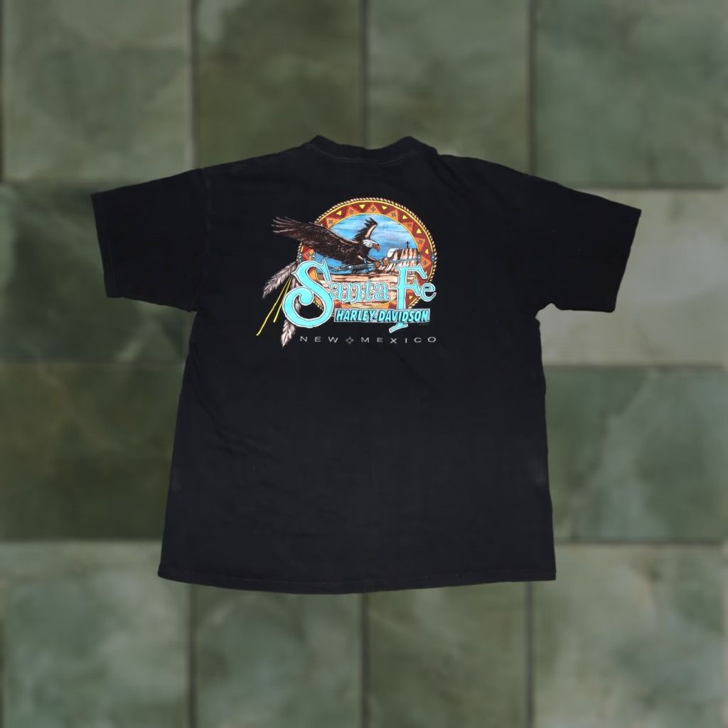 Harley Davidson Harley-Davidson T-SHIRT Mens 2XL Vintage 1999 Santa Fe Eagle Made in USA Black Graphic Tee XS? (adjust) Size US XXL / EU 58 / 5 - 1 Thumbnail