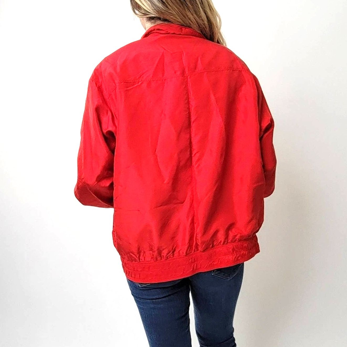 Vintage Vintage 90s Red Ac-Tiv-Ology ALL SILK Windbreaker Jacket - M Size M / US 6-8 / IT 42-44 - 2 Thumbnail