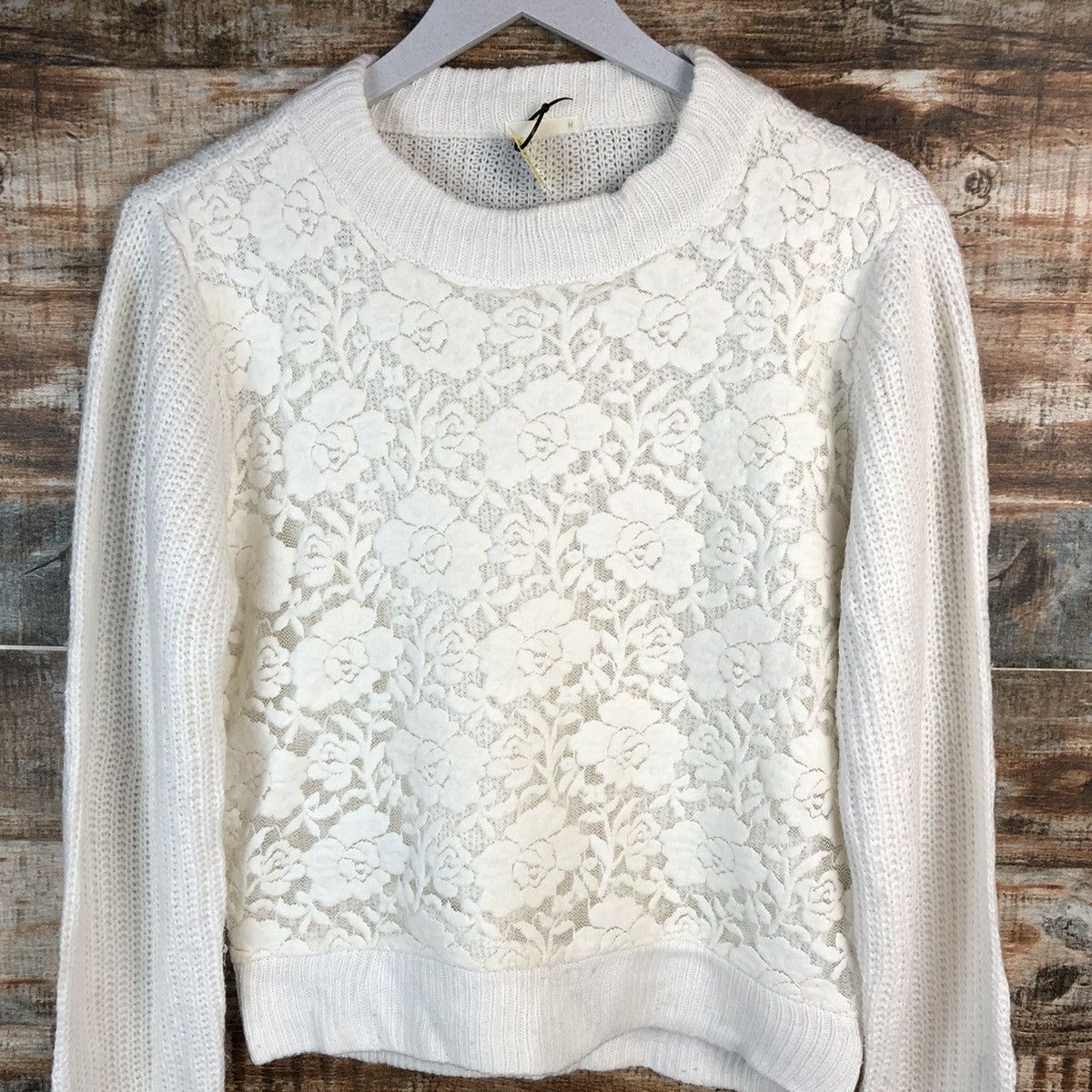 GU × Homespun Knitwear GU japan art vintage White Knitwear #A1829 Size M / US 6-8 / IT 42-44 - 5 Thumbnail