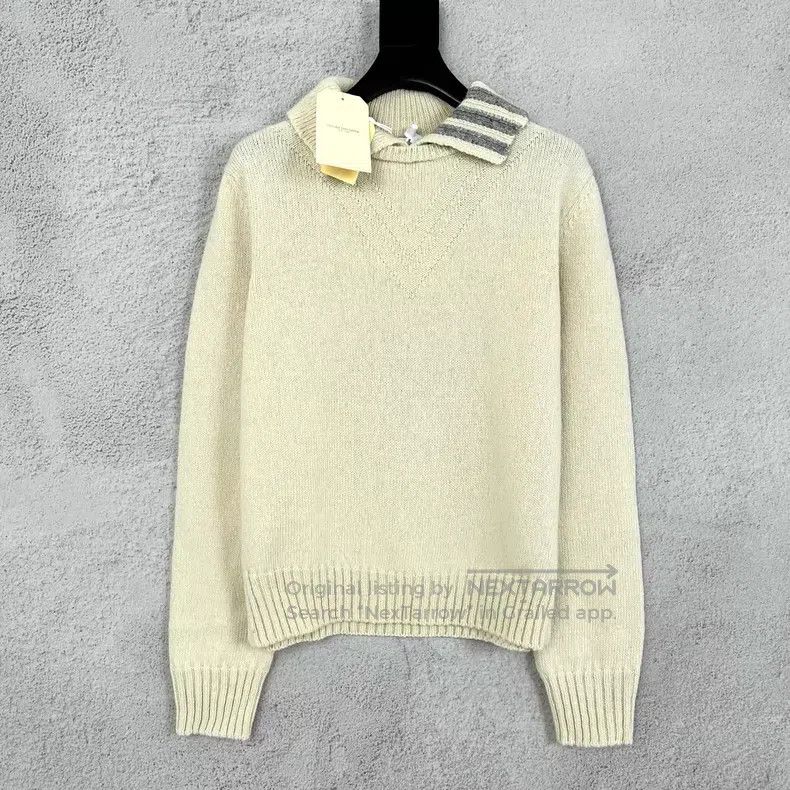 Thom Browne Thom Browne Knit Polo Sweater - Beige Size US M / EU 48-50 / 2 - 1 Thumbnail