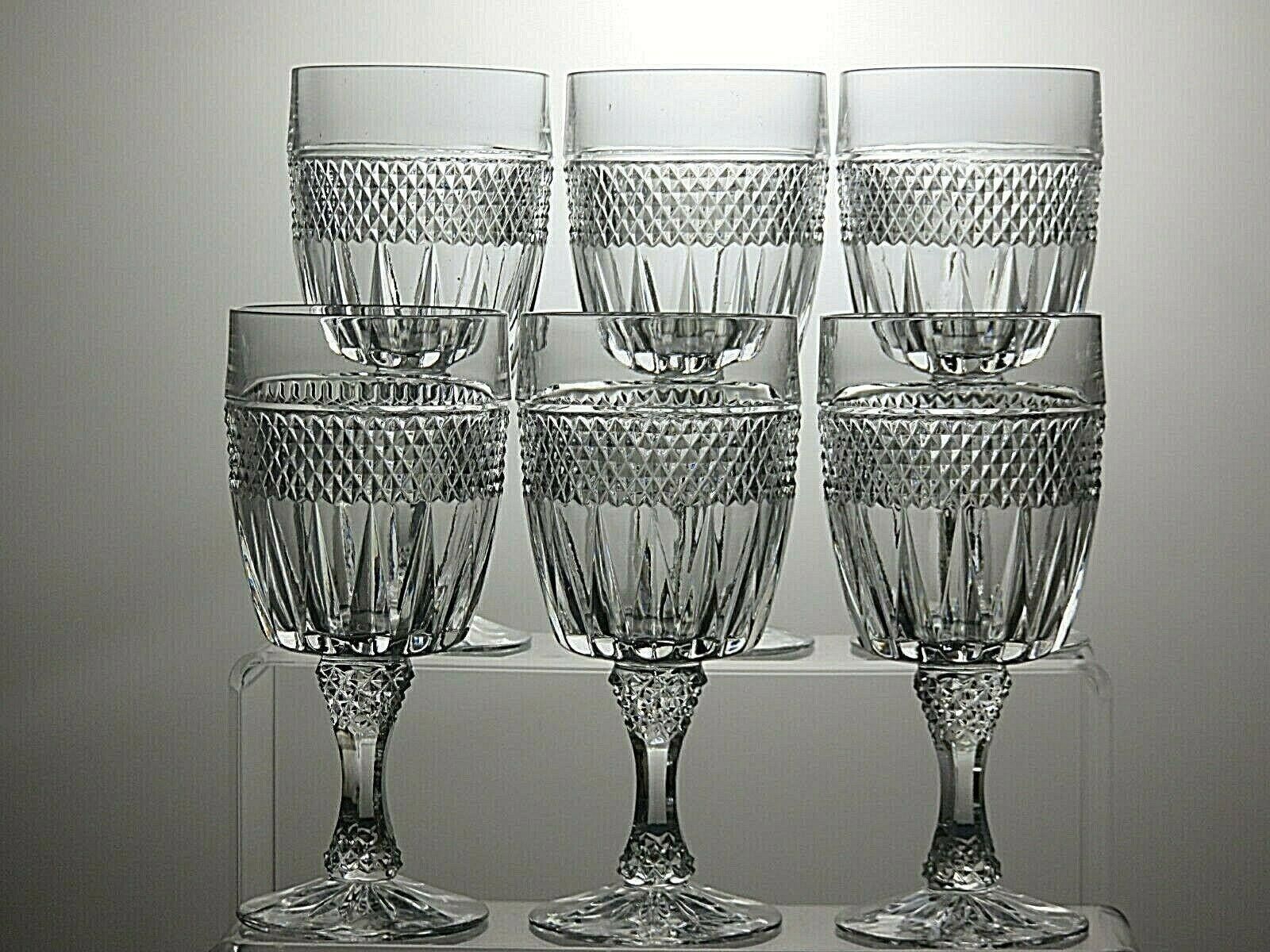 The Unbranded Brand Pressed Glass Claret Set Of 6 Wine Glasses 6" Size ONE SIZE - 3 Thumbnail