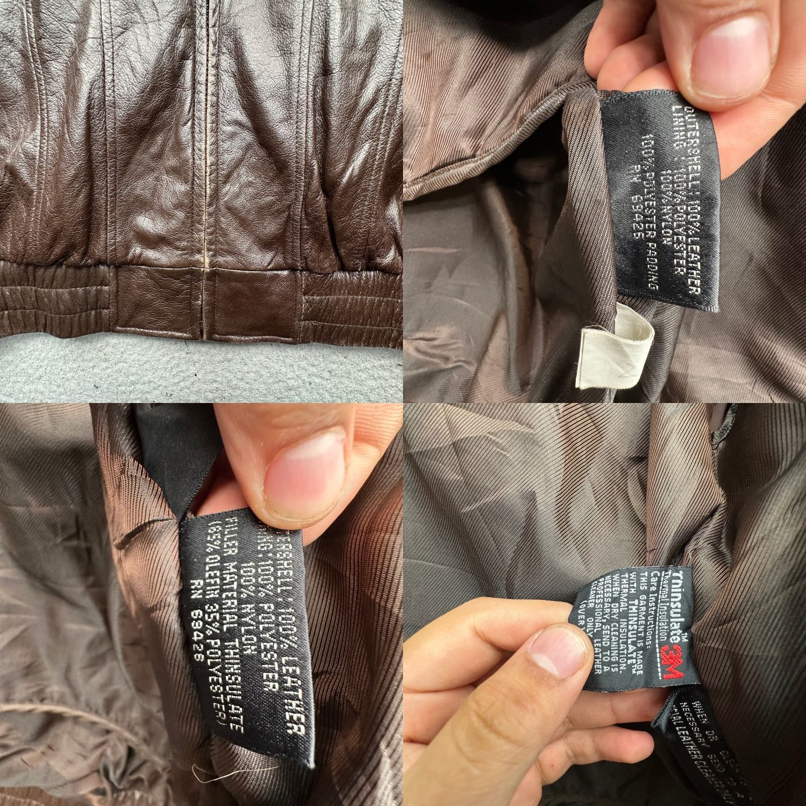 Vintage VINTAGE Wilsons Full Zip Bomber Jacket Mens L Brown Thinsulate Leather Bomber 90s, Fall/Winter, Short Length, Dry Clean Only, Regular Size Size US L / EU 52-54 / 3 - 8 Thumbnail