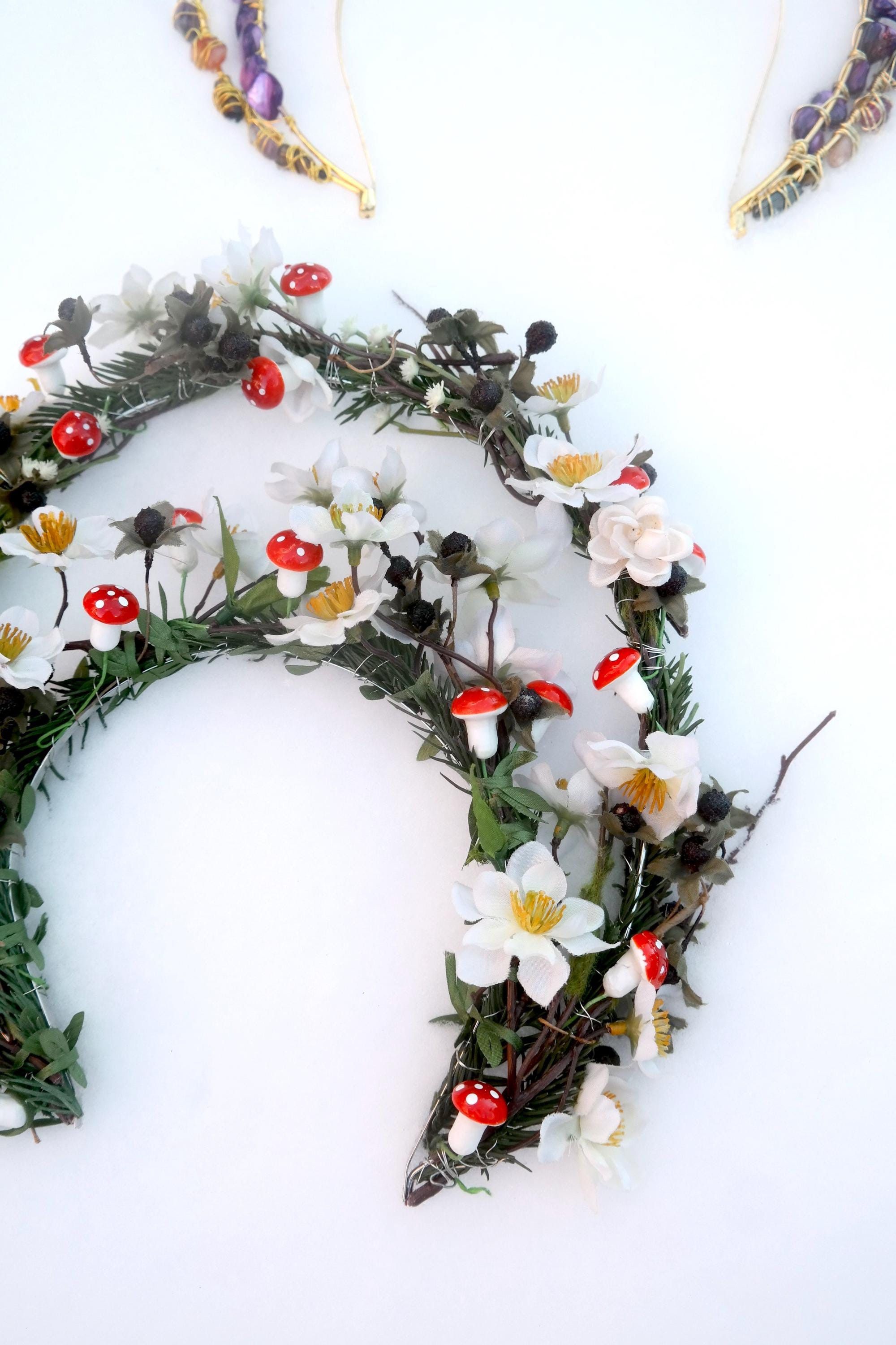 Handmade Flower & Mushroom Halo Headpiece Size ONE SIZE - 8 Thumbnail