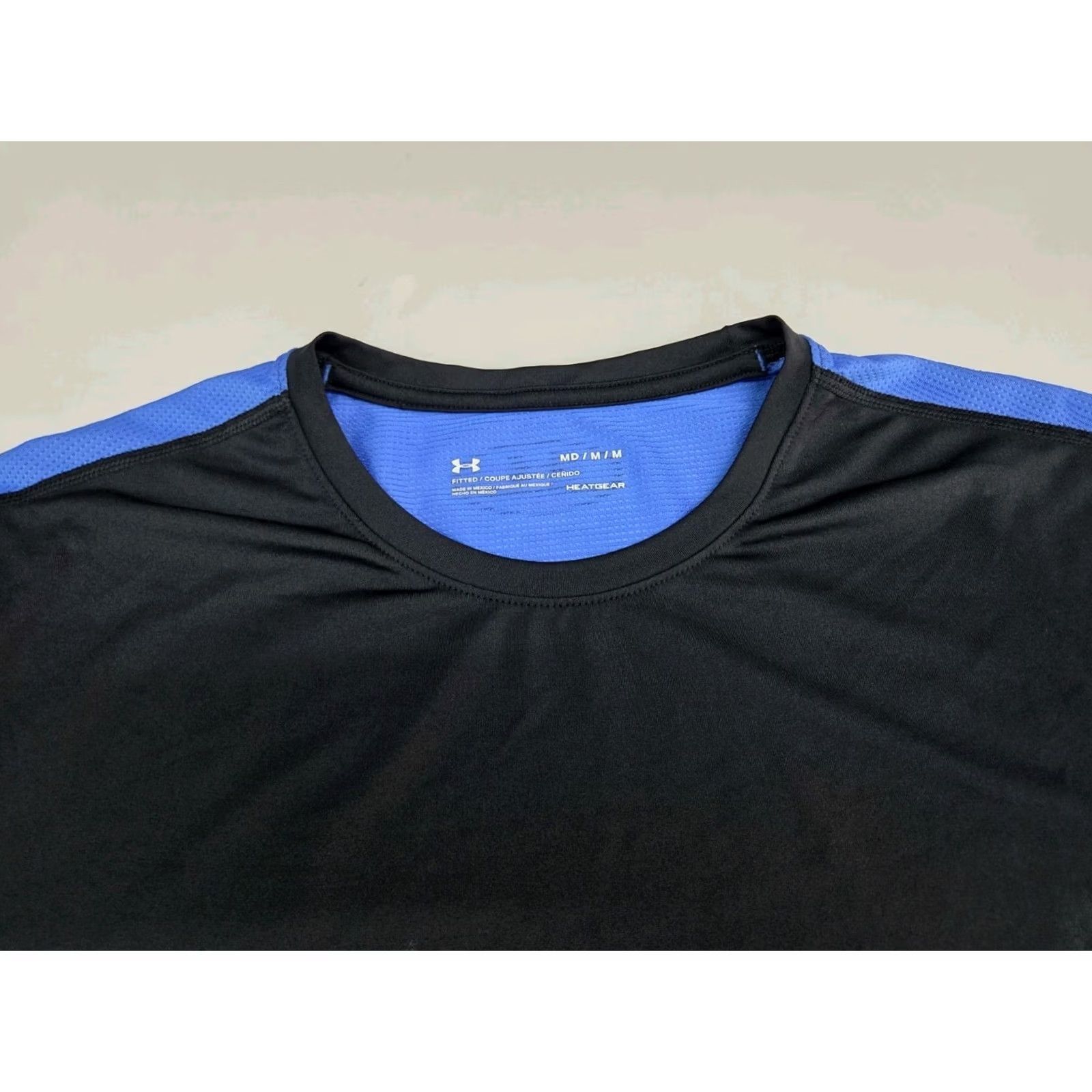 Under Armour Under Armour Mens Fitted 3/4 Sleeve HeatGear Shirt Blue/Black M Size US M / EU 48-50 / 2 - 2 Thumbnail