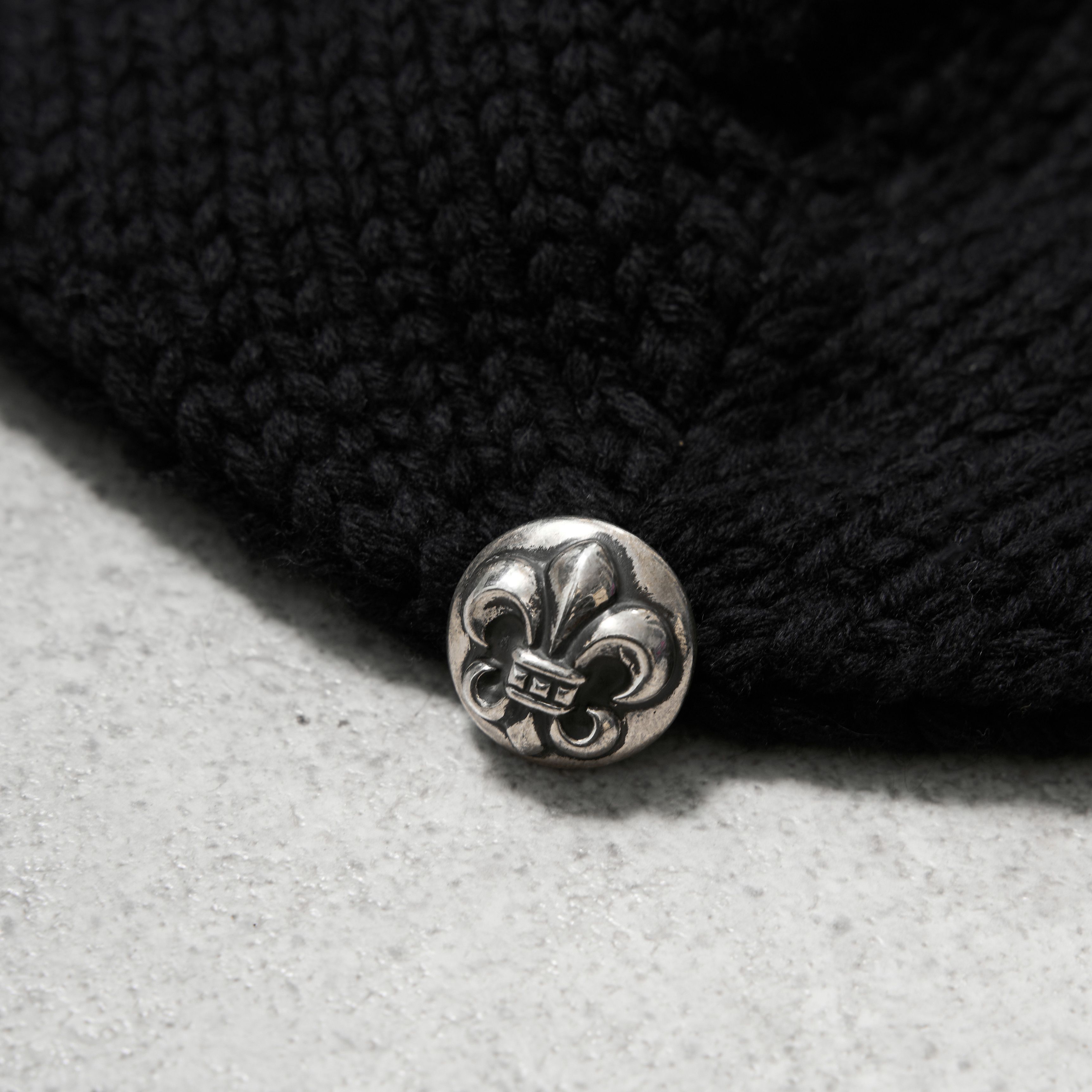 Chrome Hearts CHROME HEARTS Cashmere Leather With Silver Fleur Beanie Size ONE SIZE - 3 Thumbnail