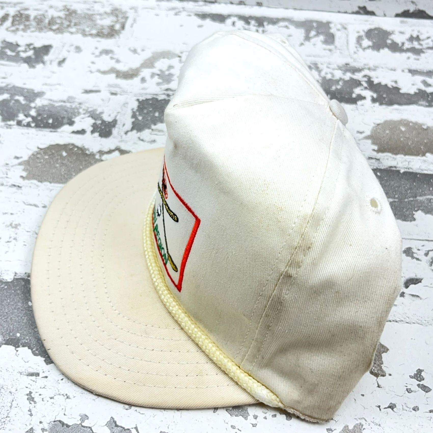 Coal VINTAGE Joy Global Trucker Hat Cap Strap Back Rope Coal Mine Mining 80s Golf Hat adjustable White Mens Trucker Advertising 80s USA Retro Size ONE SIZE - 4 Thumbnail