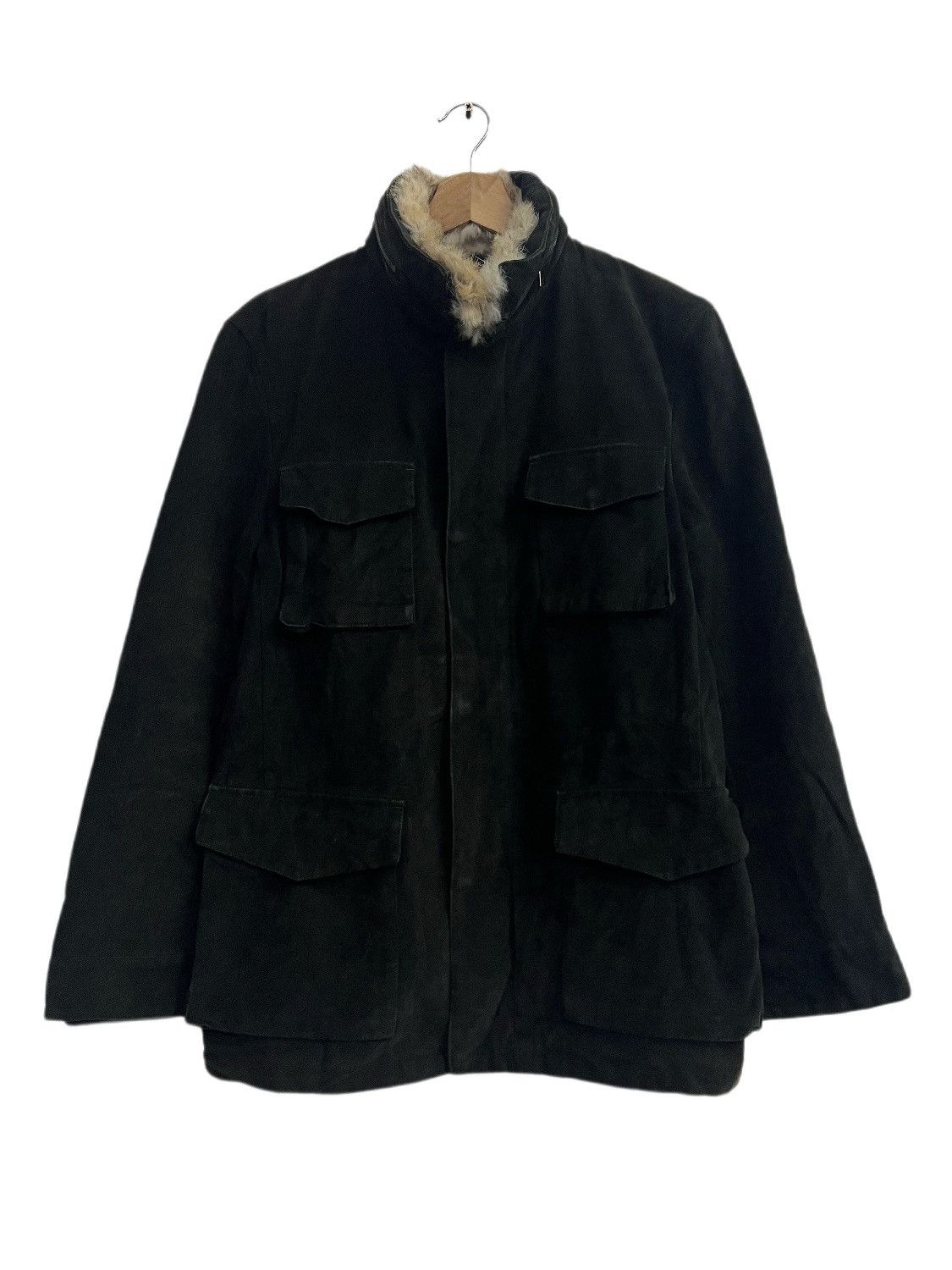 Calvin Klein × Calvin Klein 205W39NYC Vintage Calvin Klein Denim Chore Fur Jacket Size US M / EU 48-50 / 2 - 1 Thumbnail