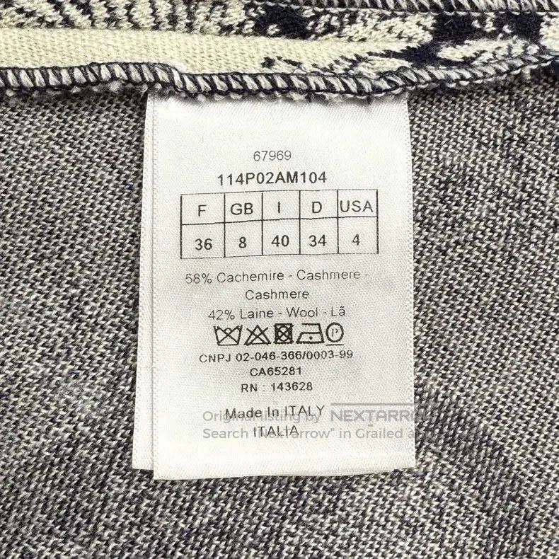 Dior Dior Beige dark blue jungle animal cashmere wool trousers Size 24" / US 00 / IT 34 - 6 Thumbnail