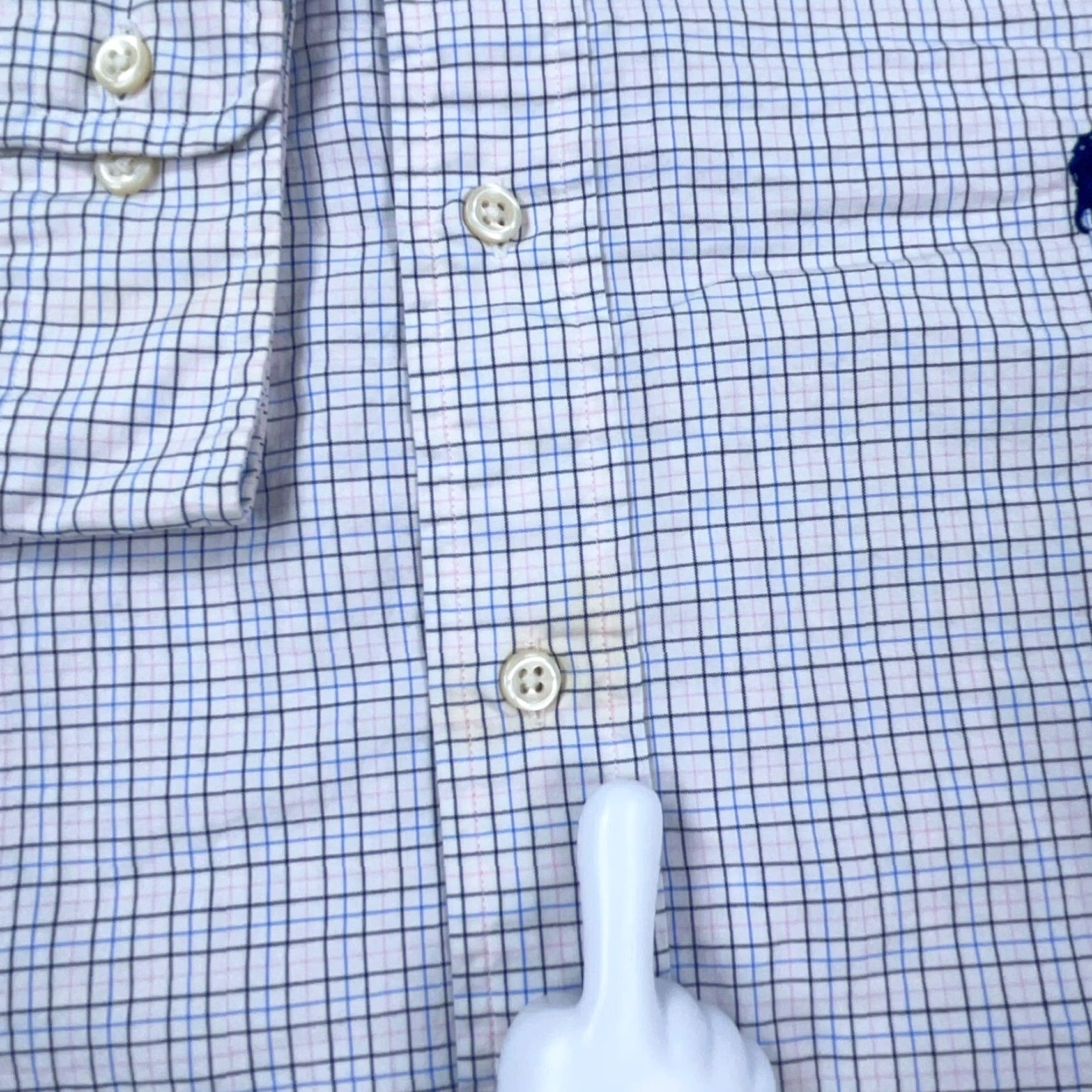 Ralph Lauren Ralph Lauren Shirt Men 17 34 White Blue Pink Plaid Button Up Dress Poplin Pony Shirt Button-Front Mens Regular White Plaid Classic Preppy Size 46R - 5 Thumbnail