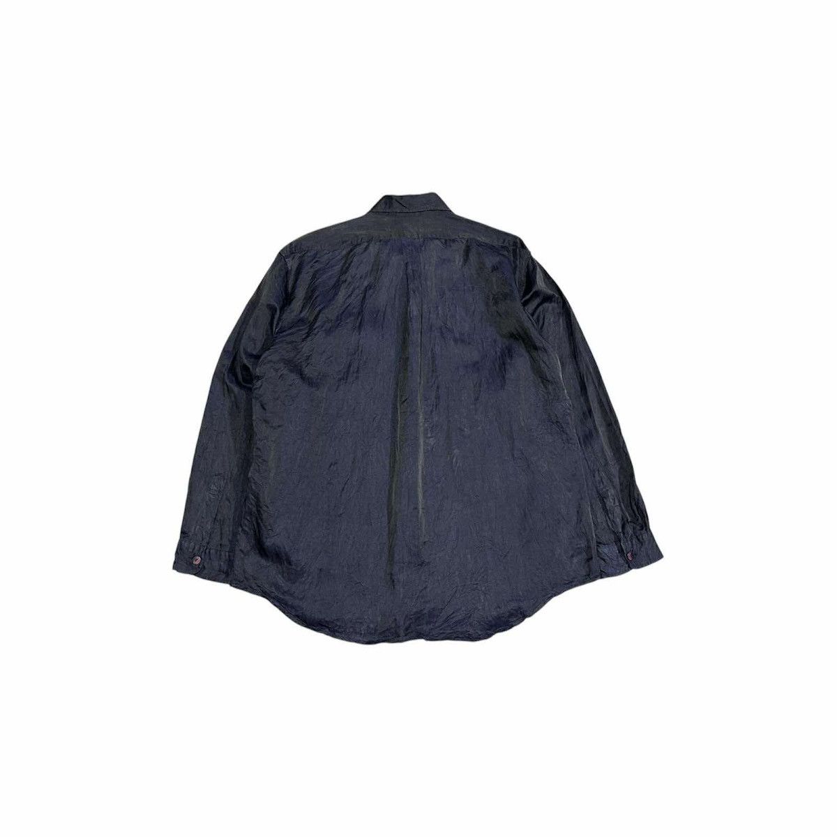 Designer × Japanese Brand × Valentino 🔥Rare Vintage Valentino Waxed Shirt Black Iridescent Blue Size US XL / EU 56 / 4 - 11 Thumbnail