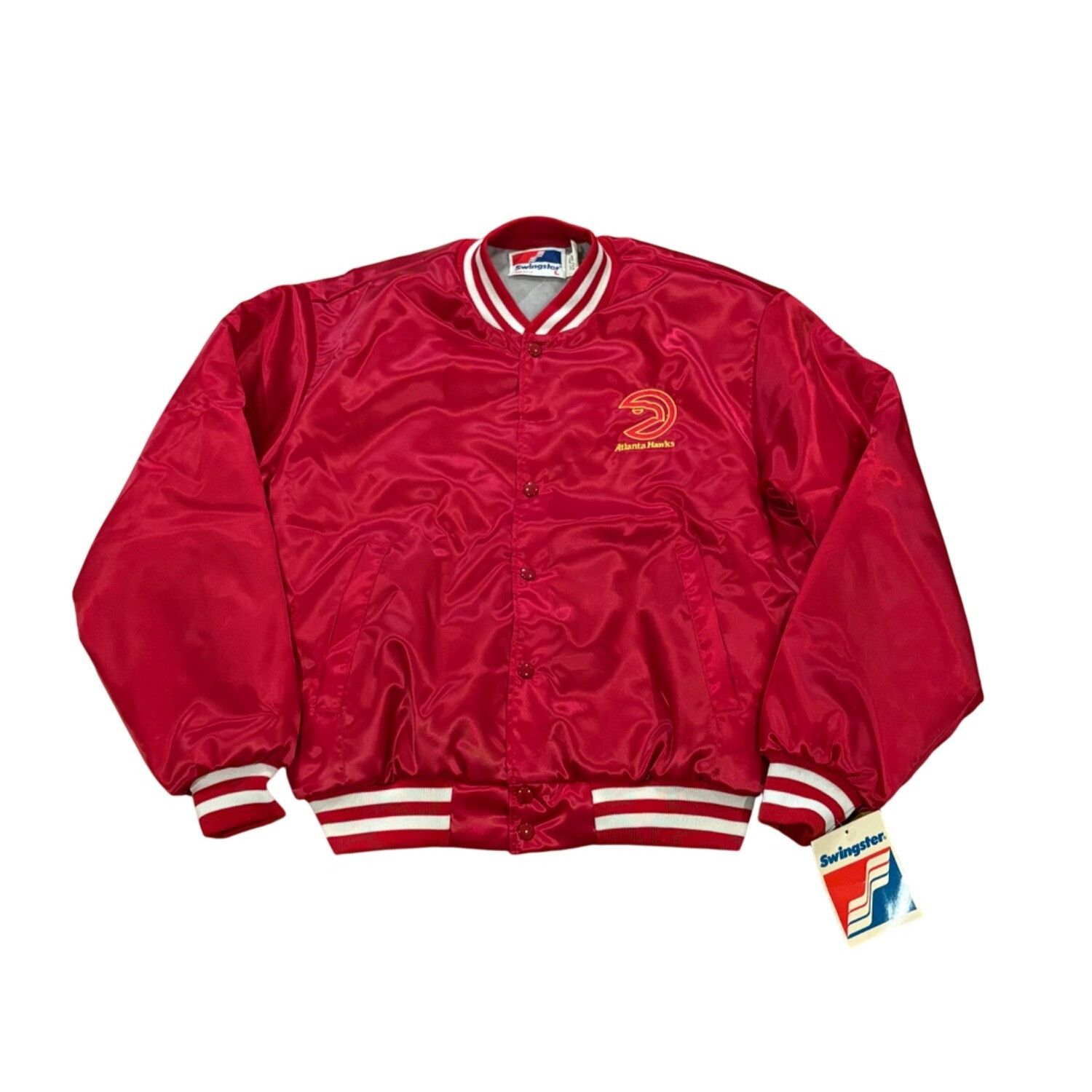 Swingster Deadstock Vintage 1980's Swingster Atlanta Hawks NBA Satin J Size US L / EU 52-54 / 3 - 1 Thumbnail