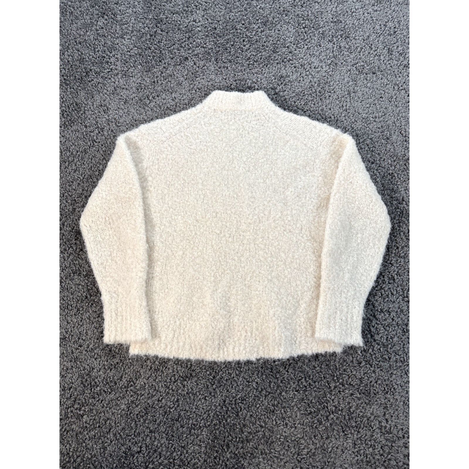 Madewell VINTAGE MADEWELL Mock Neck Sweater Women’s XS Ivory Alpaca Merino Wool Blend Knit Pullover Lightweight Breathable Casual Travel Workwear Size XS / US 0-2 / IT 36-38 - 6 Thumbnail