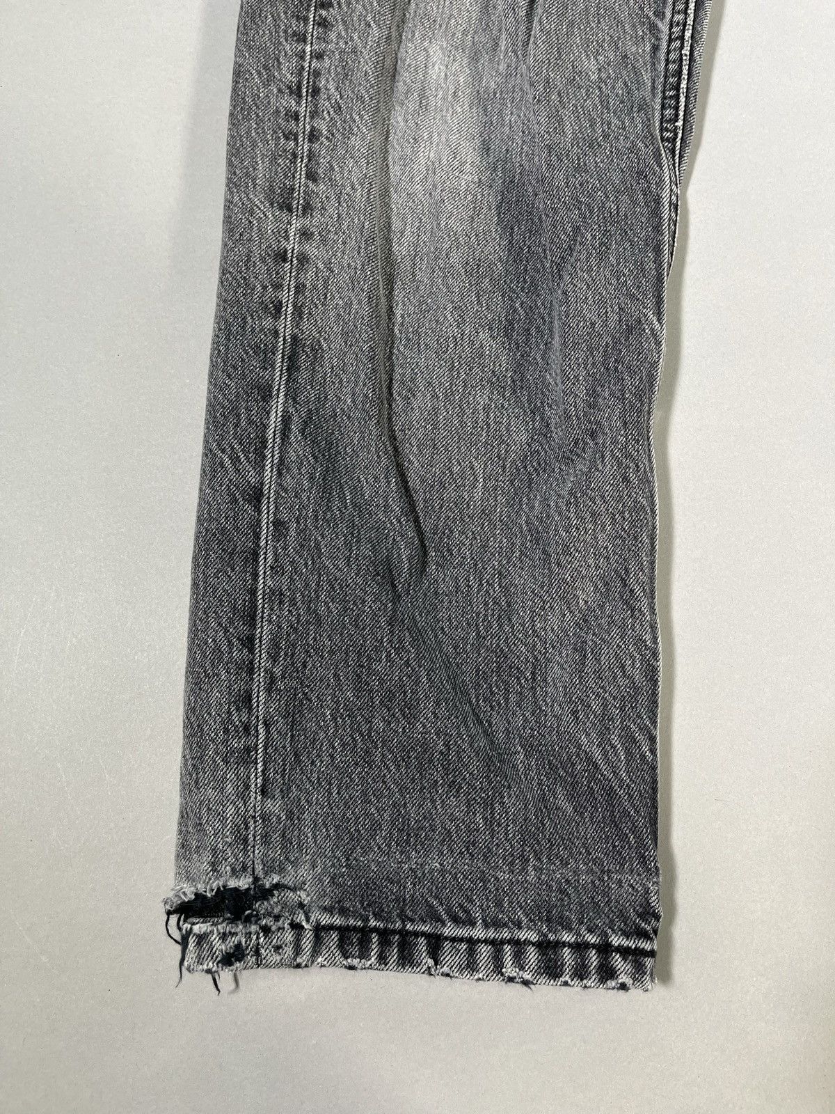 Everlane Custom Upcycled 1 of 1 Y2K Dark Grey Distressed Denim Size US 30 / EU 46 - 3 Thumbnail