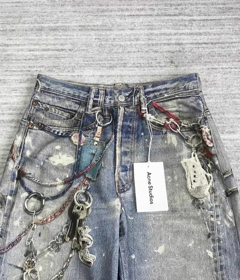 Acne Studios Acne Studios Digital Print 3D Printed Denim Pants Size 24" / US 00 / IT 34 - 2 Thumbnail