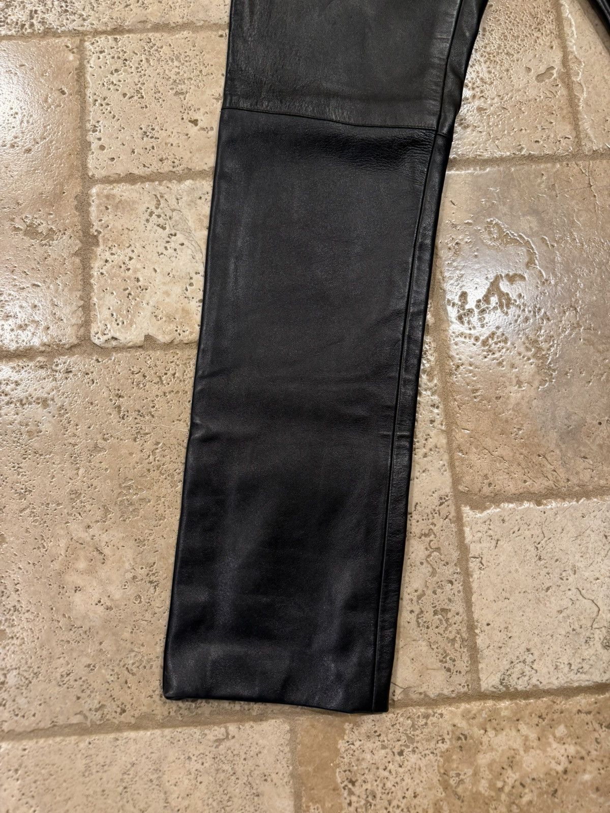 Prada Prada Vintage Dark Brown Leather Moto Pants Size US 32 / EU 48 - 4 Thumbnail