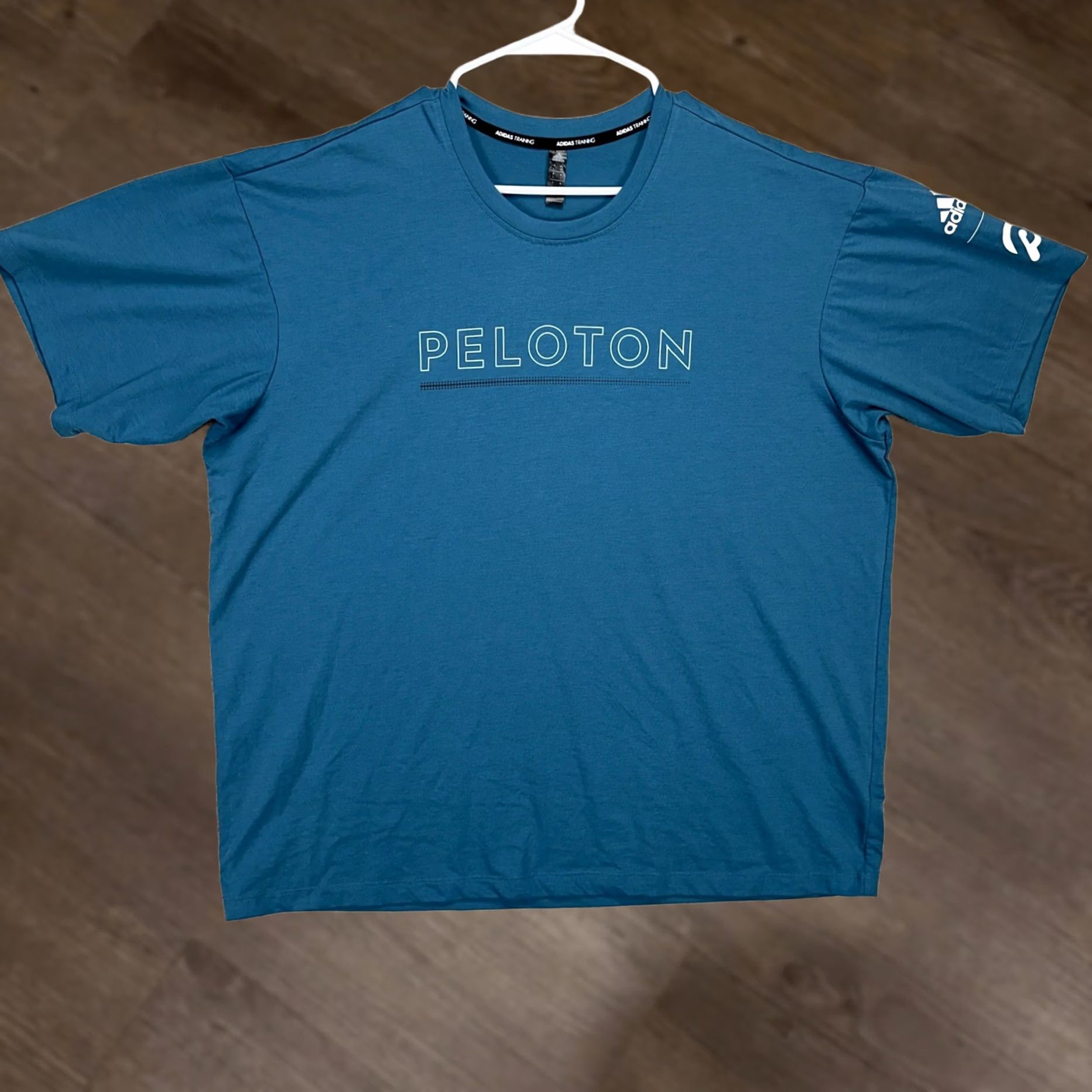 Adidas Adidas Peloton Mens Training T-Shirt Short Sleeve Blue Large Crew Neck Stretch Breathable Polyester Cotton Spandex - Regular Size L Shirts Men Size US L / EU 52-54 / 3 - 1 Thumbnail