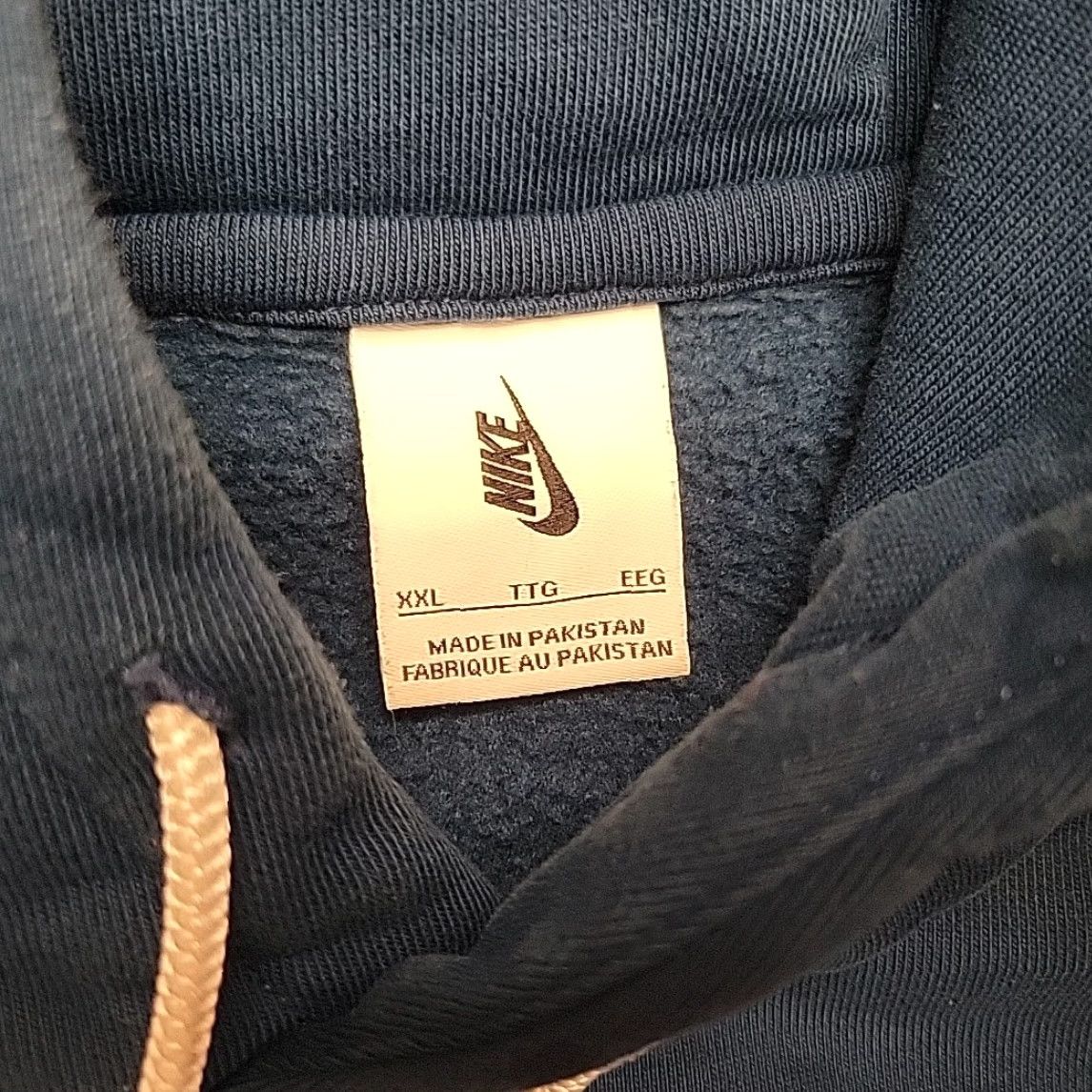 Nike VINTAGE Nike Hoodie Men XXL Blue Hooded Embroidered Center Swoosh Logo Fleece Sweatshirt Size US XXL / EU 58 / 5 - 4 Thumbnail