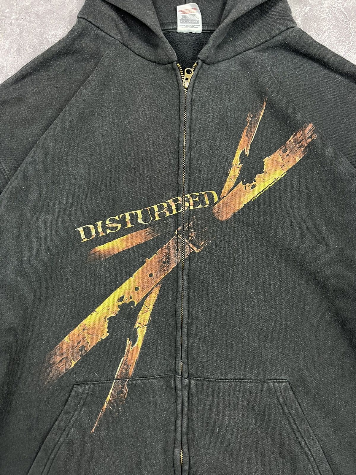 Band Tees 💥 VINTAGE Y2K DISTURBED ASYLUM BLACK ZIP HOODIE Size US XL / EU 56 / 4 - 3 Thumbnail