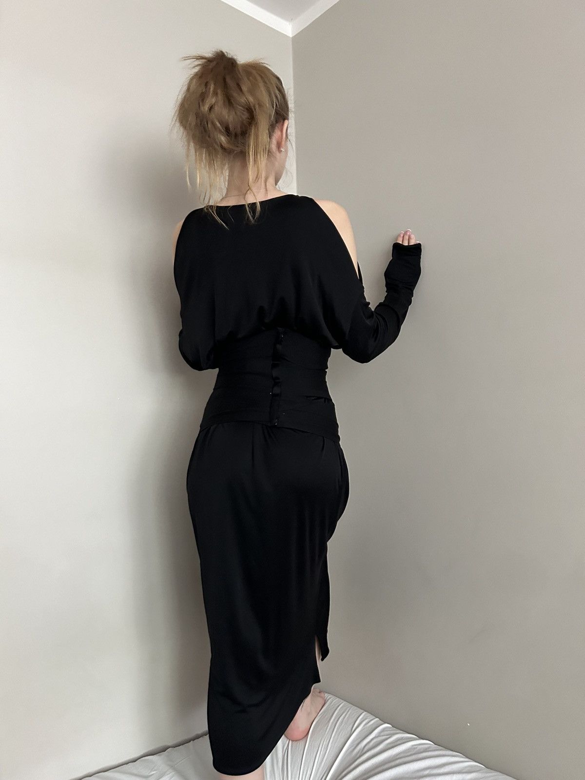 Yves Saint Laurent SS01 Vintage Tom Ford for YSL Runway Dress with Bondage Belt Size M / US 6-8 / IT 42-44 - 10 Thumbnail