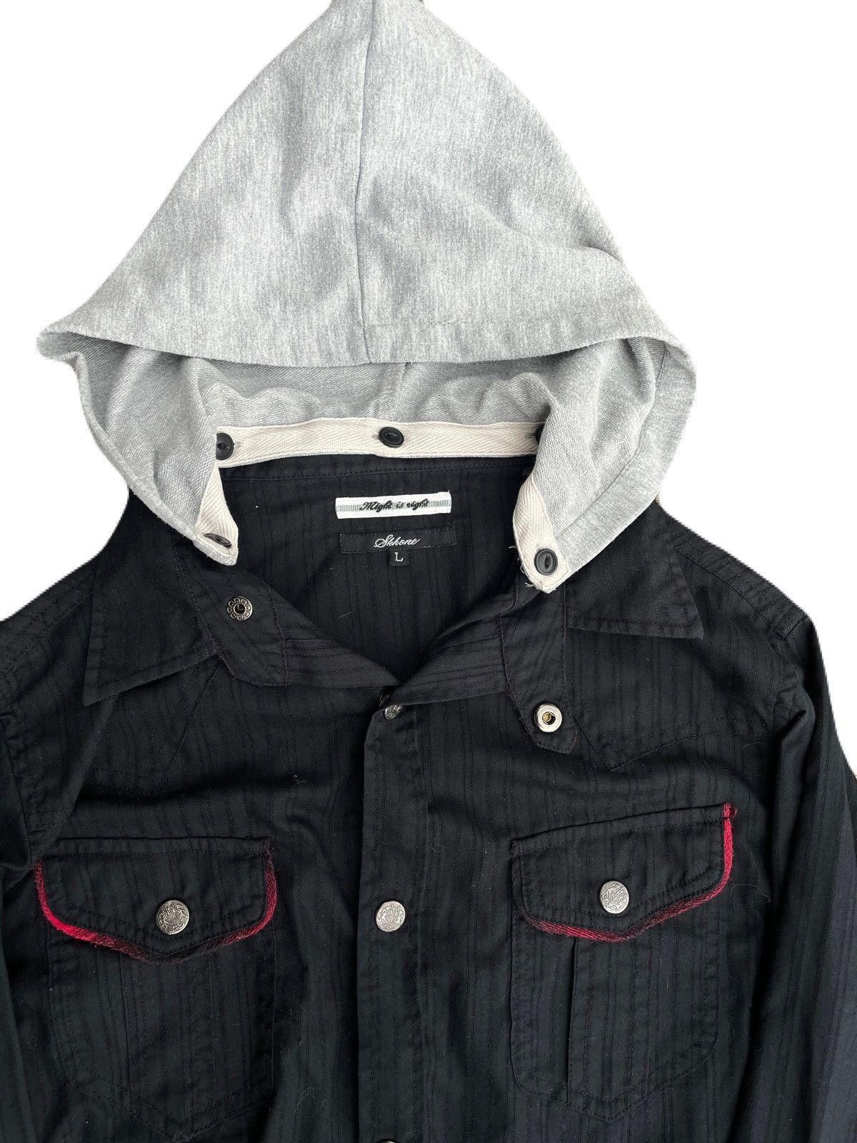 If Six Was Nine 2000s Japanese archive Vkei Docking Button Hooded Shirts Size US S / EU 44-46 / 1 - 5 Thumbnail