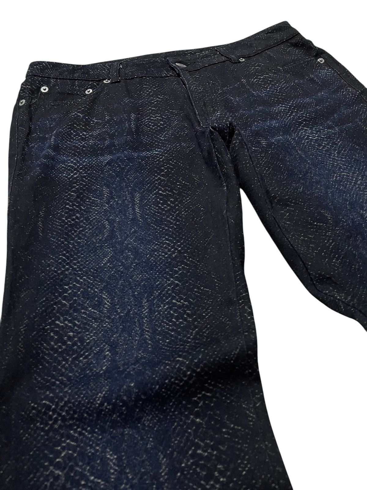 5351 POUR LES HOMMES × semanticdesign CPA Japan 🐍 Jacquard Phantom Snake Pattern Scale Flare Jeans Size US 31 - 6 Thumbnail