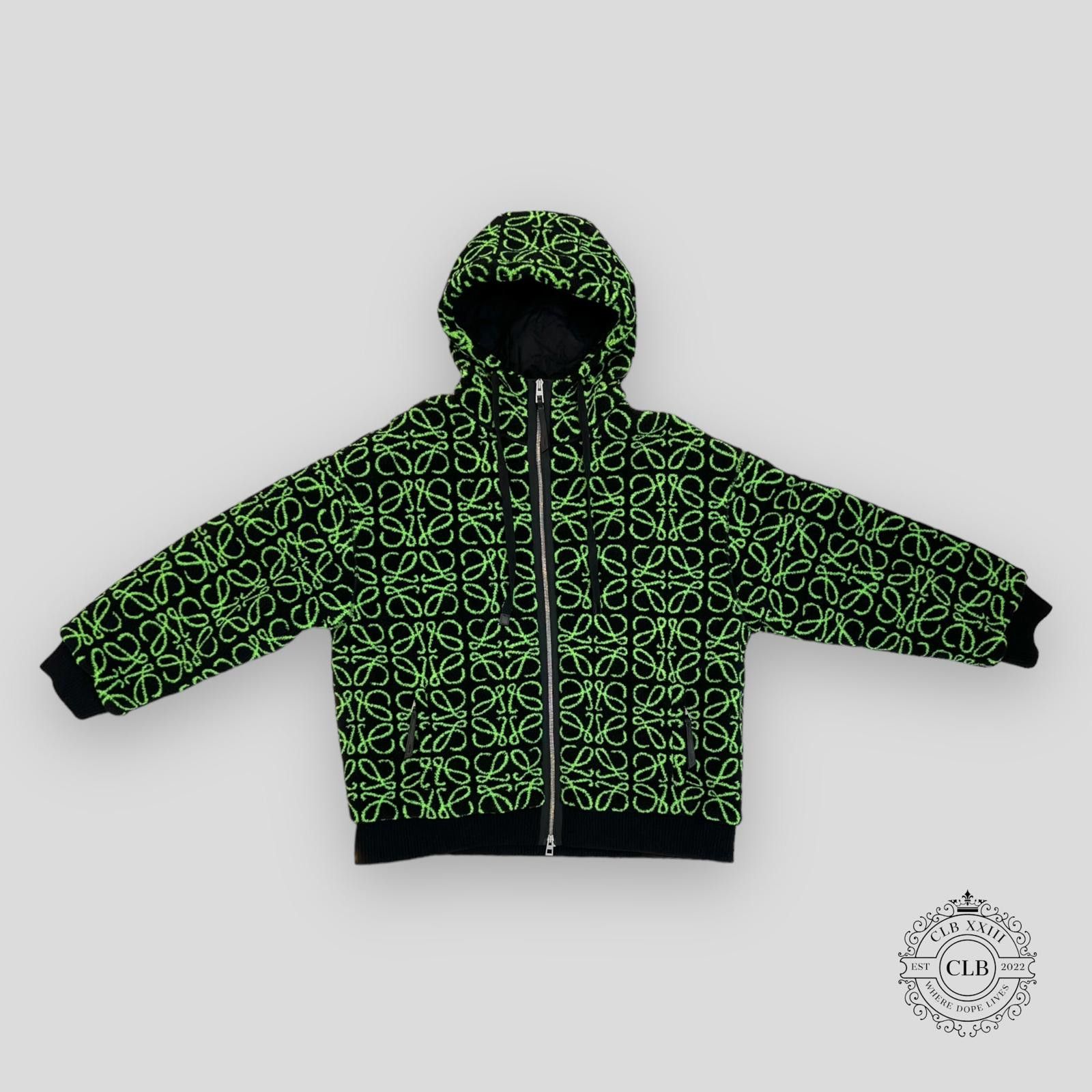 Designer LOEWE ANAGRAM JACQUARD FLEECE - GREEN/BLACK Size US L / EU 52-54 / 3 - 1 Thumbnail