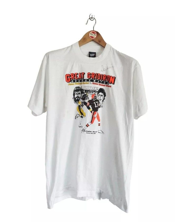 image of Nfl x Screen Stars Vintage Pittsburgh Steelers Vs Cleveland Browns 90's T-Shirt in White (Size XL)