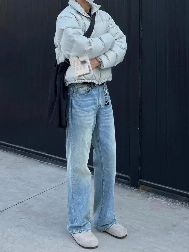 Japanese Brand Retro washed straight leg micro flared jeans Size US 32 / EU 48 - 5 Thumbnail