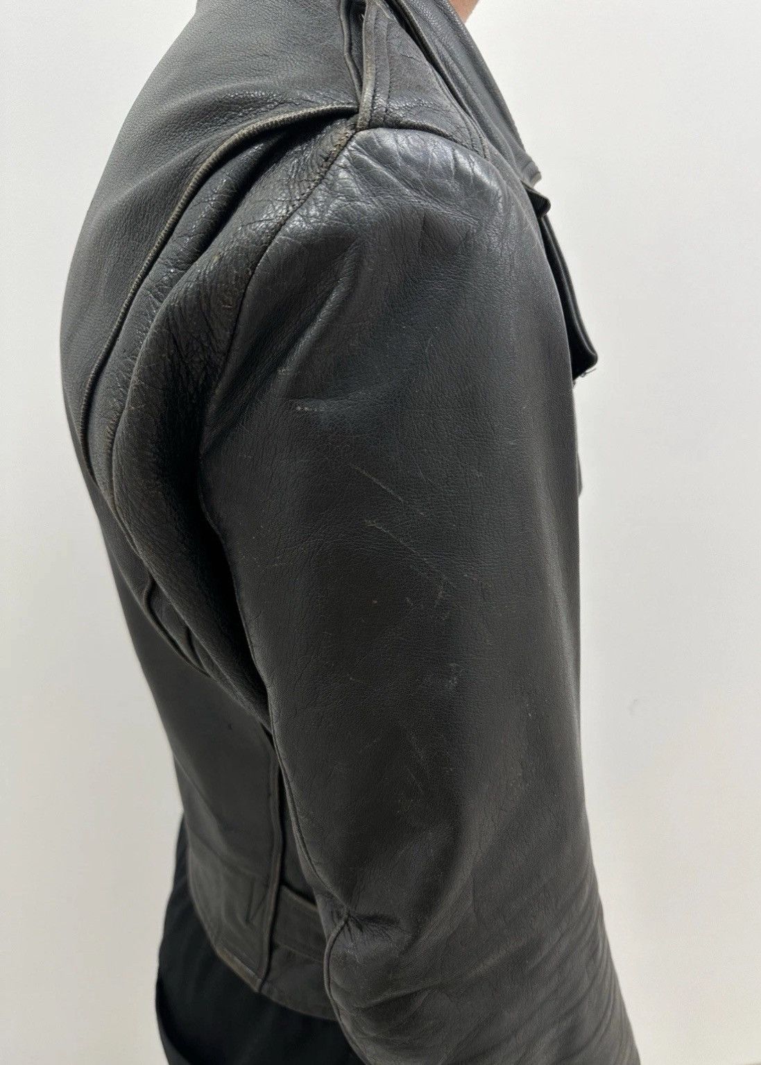 Other Vintage 1980s Mens Leather Biker Moto Jacket Rare Black Size US S / EU 44-46 / 1 - 13 Thumbnail