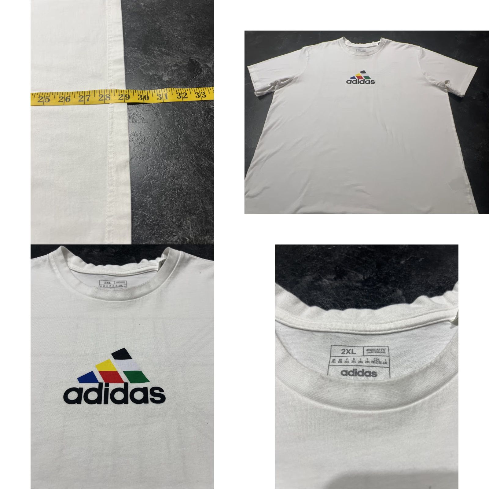 Adidas VINTAGE adidas T Shirt Mens 2XL White Graphic Print Logo Tee Shirt Adidas Performance Tee Mens 1990s Retro Flag Size US XXL / EU 58 / 5 - 8 Thumbnail