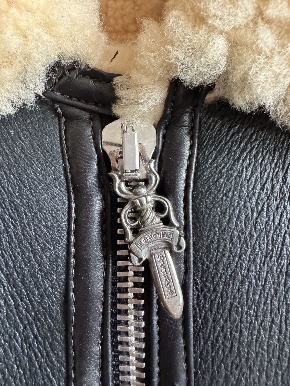 Chrome Hearts CHROME HEARTS black leather and fur flight jacket Size US XL / EU 56 / 4 - 4 Thumbnail