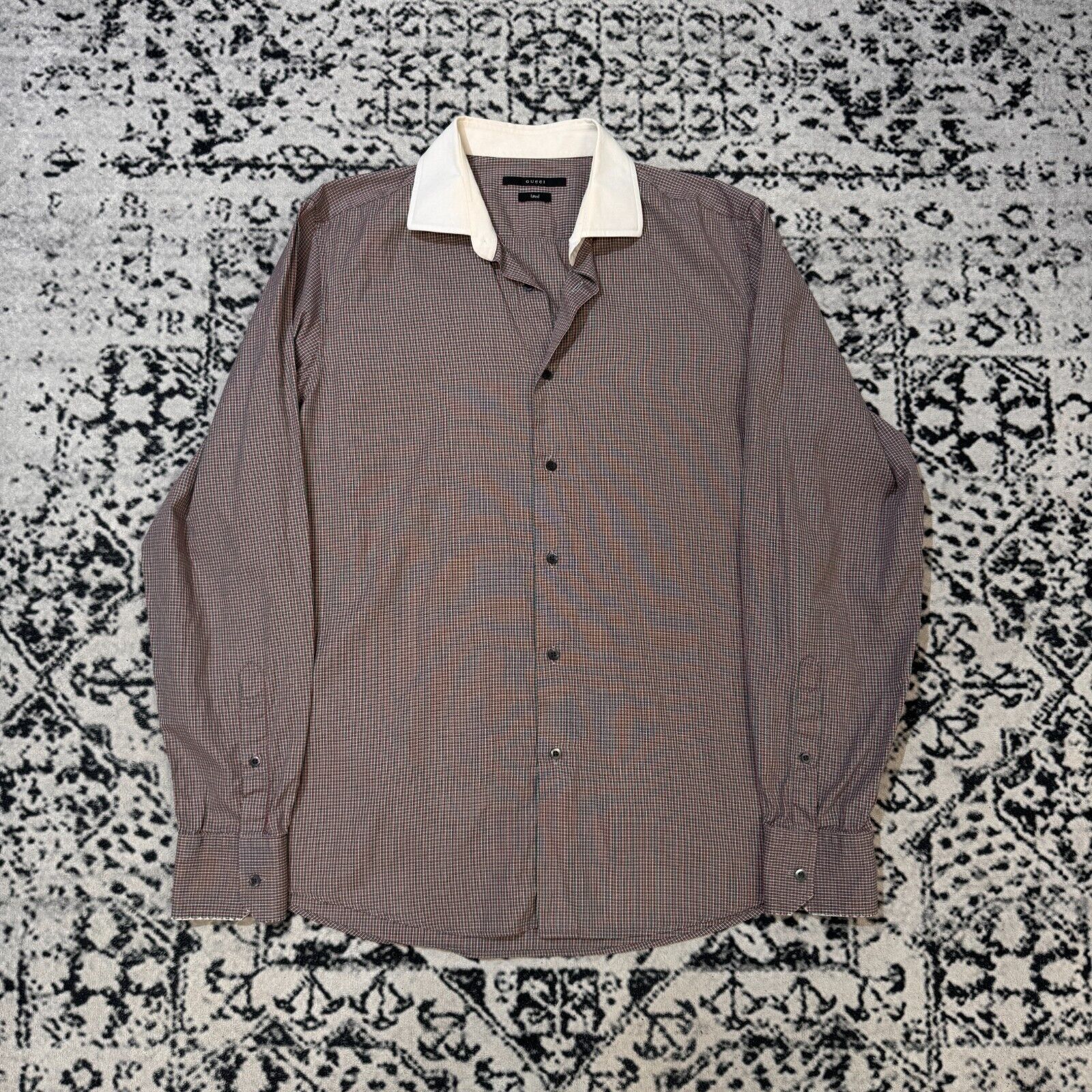 Gucci × Vintage Vintage Gucci Green Red Coton Shirt Size 42 IT Tom Ford 90s Size US L / EU 52-54 / 3 - 1 Thumbnail