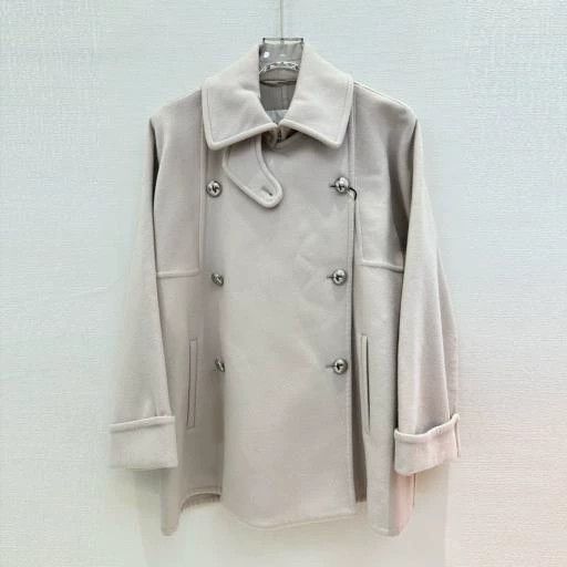 Max Mara Max Mara Beige wool coat Size L / US 10 / IT 46 - 1 Thumbnail