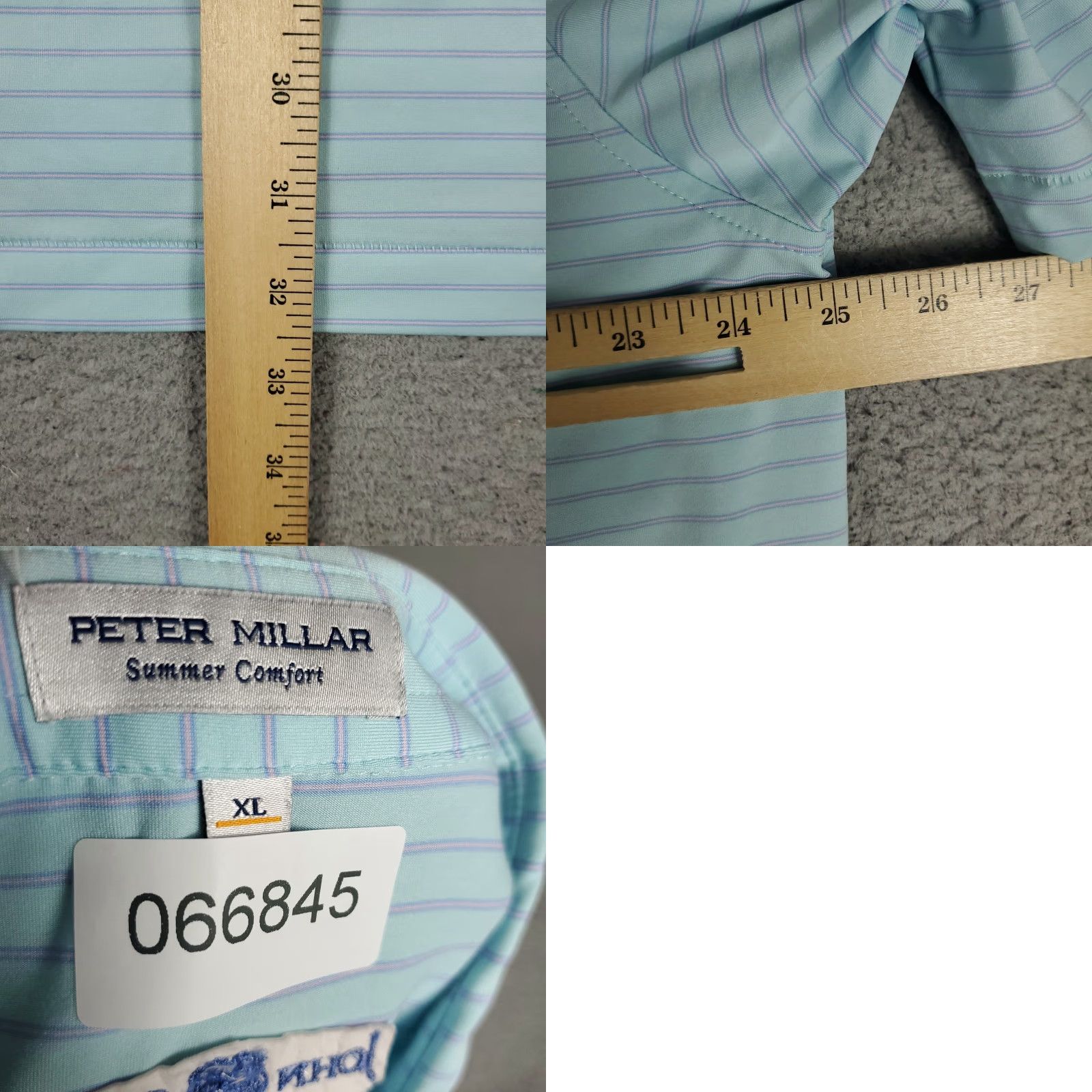 Peter Millar Peter Millar Polo Shirt Mens XL Blue Striped Short Sleeve Polo Button Logo Casual Activewear Golf Size US XL / EU 56 / 4 - 8 Thumbnail