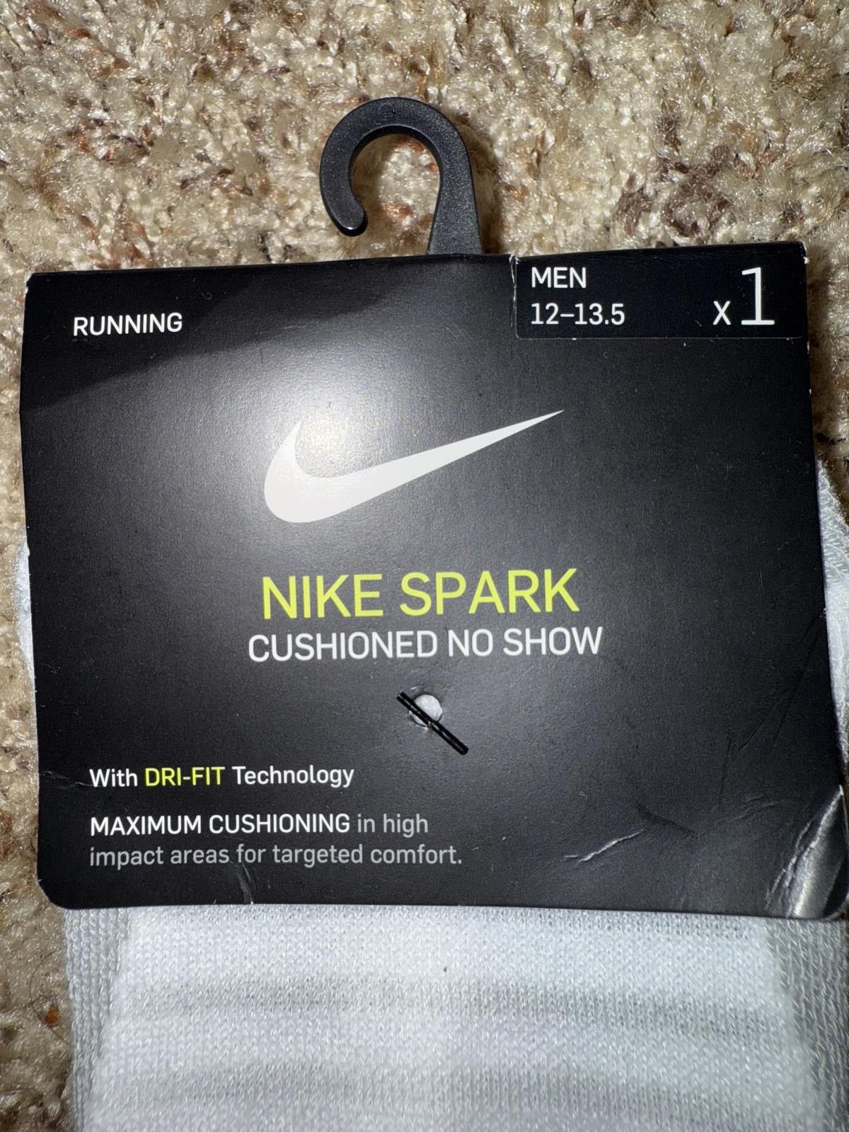 Nike Nike Men’s Spark Cushioned No-Show Running Socks Size ONE SIZE - 2 Thumbnail