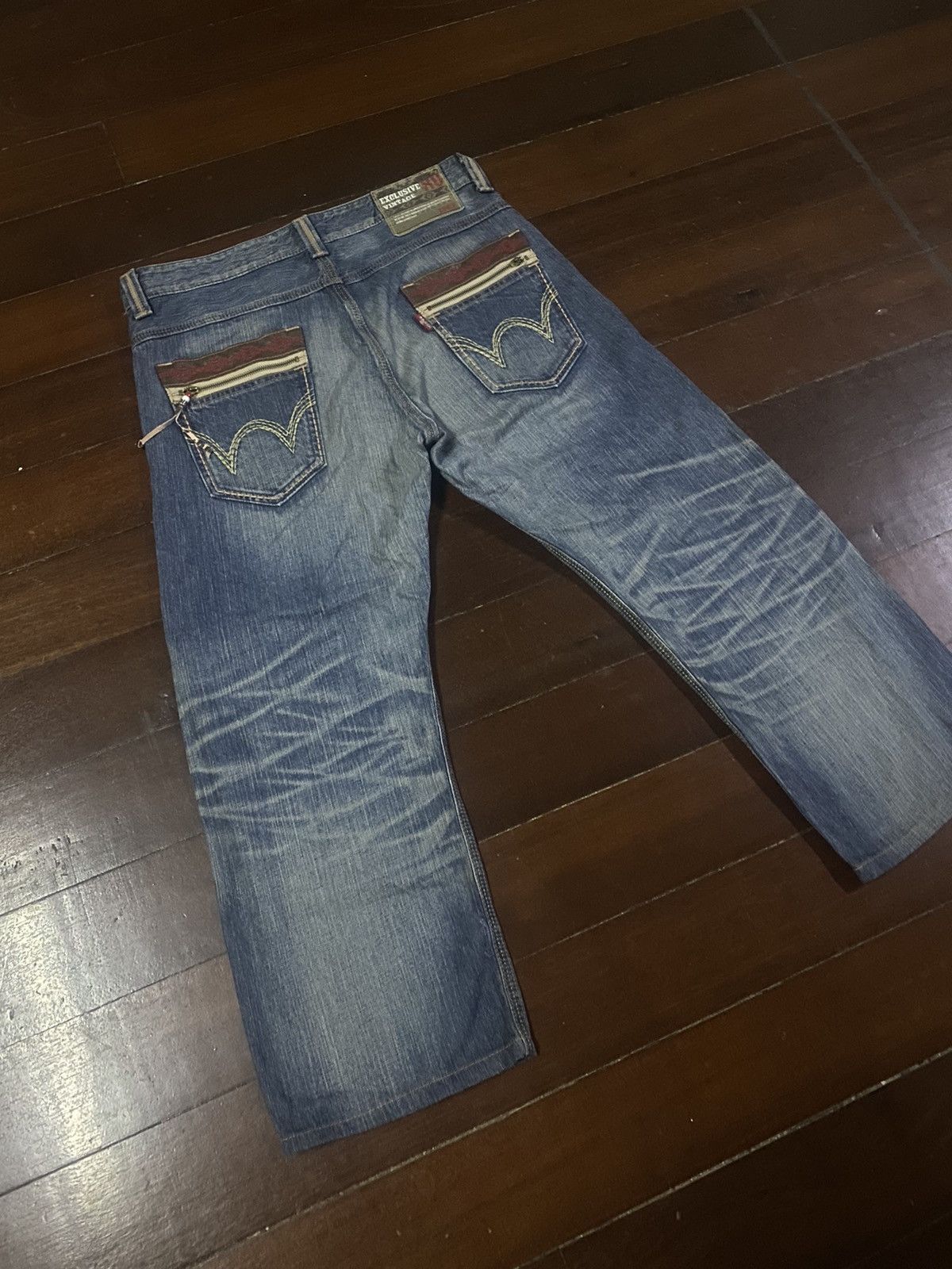 Ed Hardy × Edwin Fire design EDWIN exclusive vintage mud wash clawmark Size US 39 - 2 Thumbnail