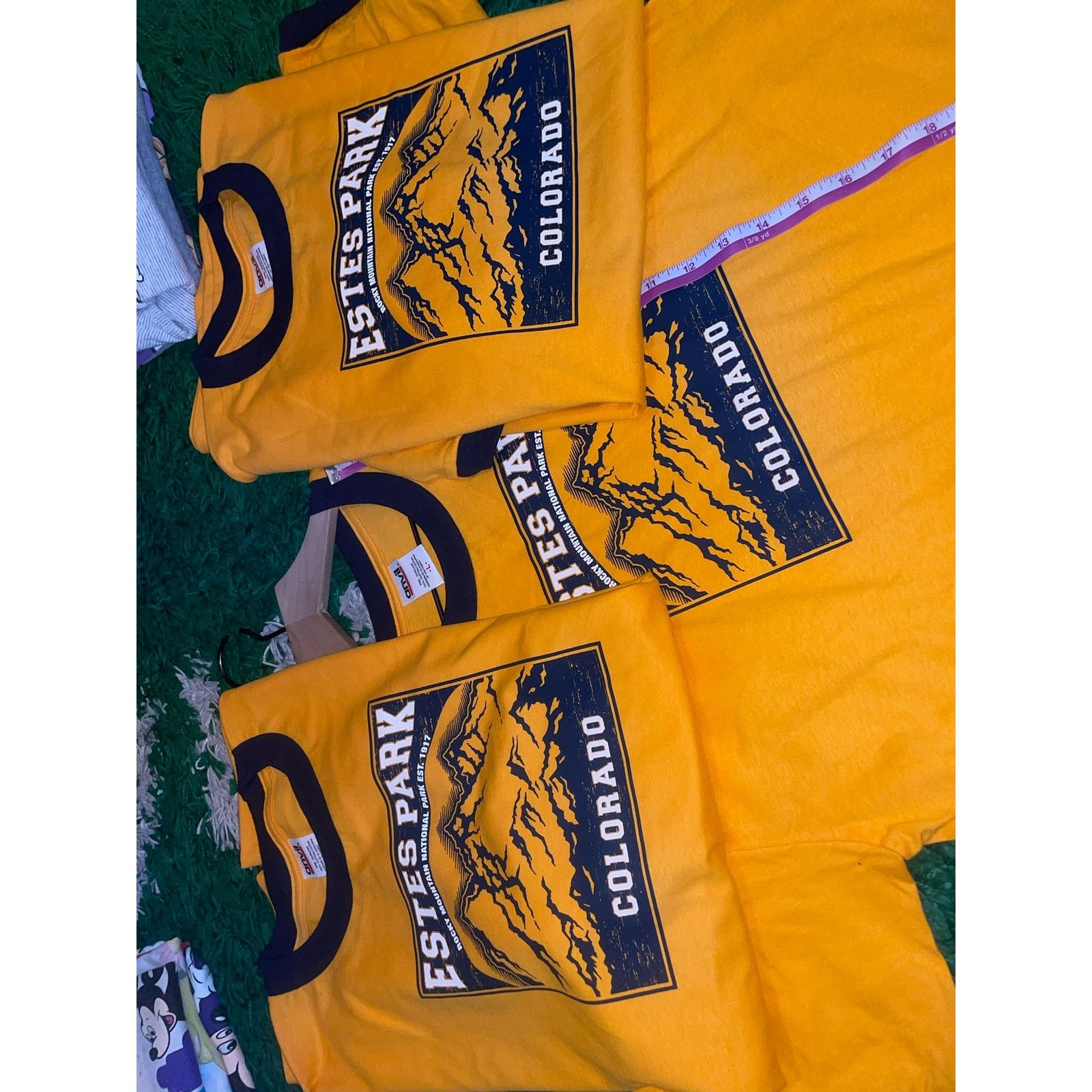 Anvil Vintage Estes Park Rocky Mountain yellow Ringer Shirt VTG L Size US L / EU 52-54 / 3 - 11 Thumbnail