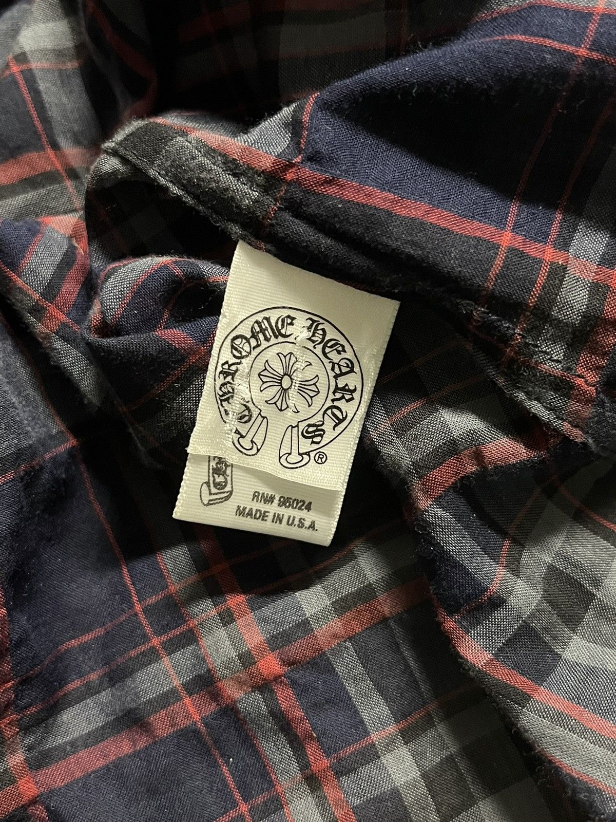 Chrome Hearts 2000s Chrome Hearts Leather “Fleur De Lis” Patch Flannel Size US L / EU 52-54 / 3 - 8 Thumbnail