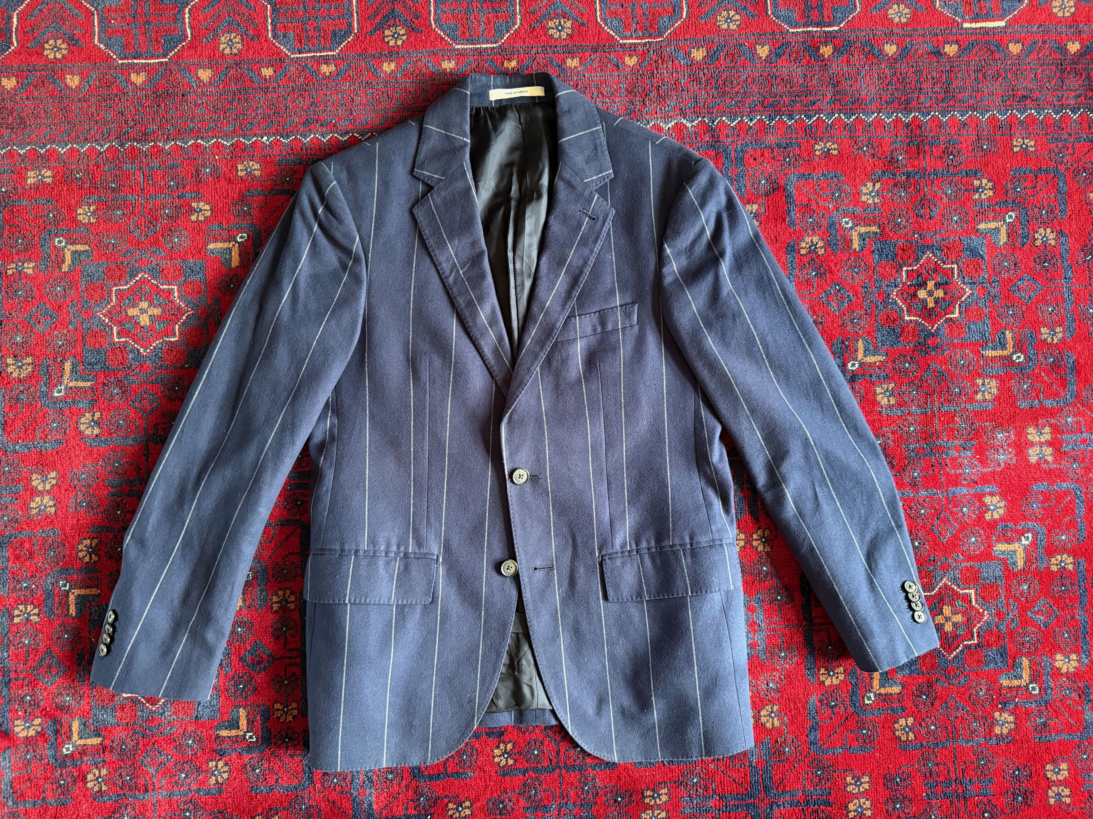 Club Monaco Club Monaco Grant Chalk Stripe Navy Blazer Size 38S - 1 Thumbnail