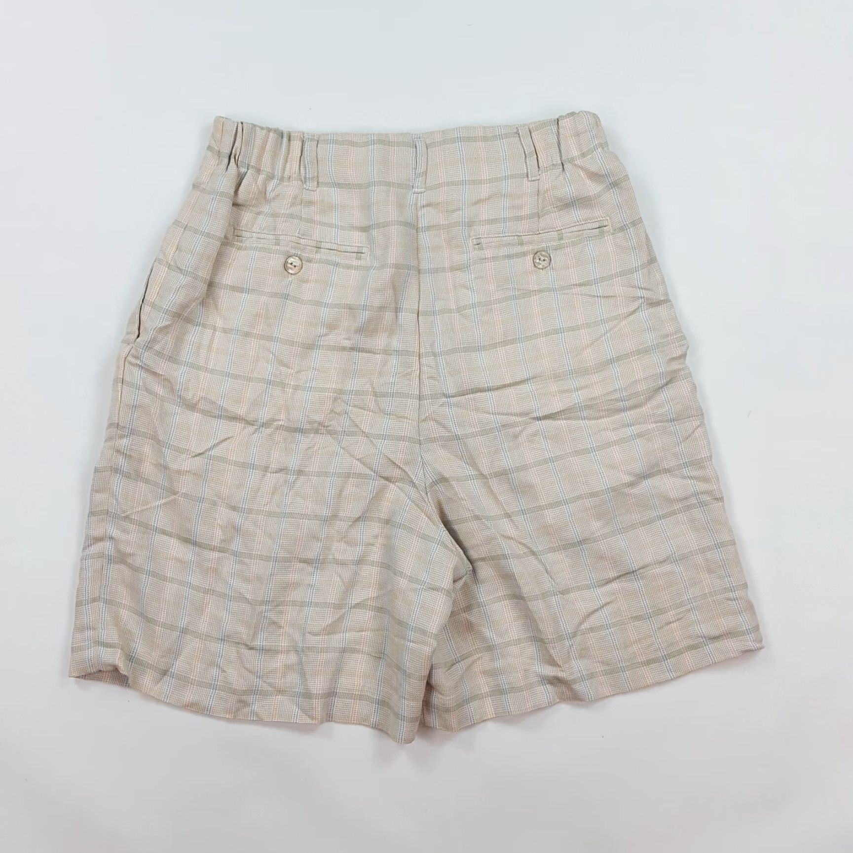 Izod IZOD Club Pleated Front Beige Plaid Women's Size 10 Retro Outdoor Shorts Chino Tennis Preppy Size 29" - 6 Thumbnail