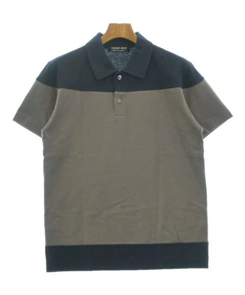 Comme des Garcons Homme Deux Polo Shirt Short Sleeve Plain 2 Button Gray x Navy Size US M / EU 48-50 / 2 - 1 Thumbnail