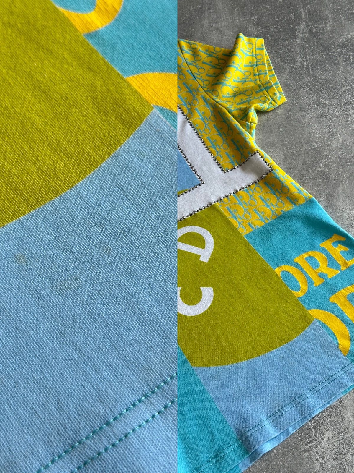 Dior Dior by John Galliano S/S 05 Multiple Logo T- Shirt Blue Y2K Size M / US 6-8 / IT 42-44 - 15 Thumbnail