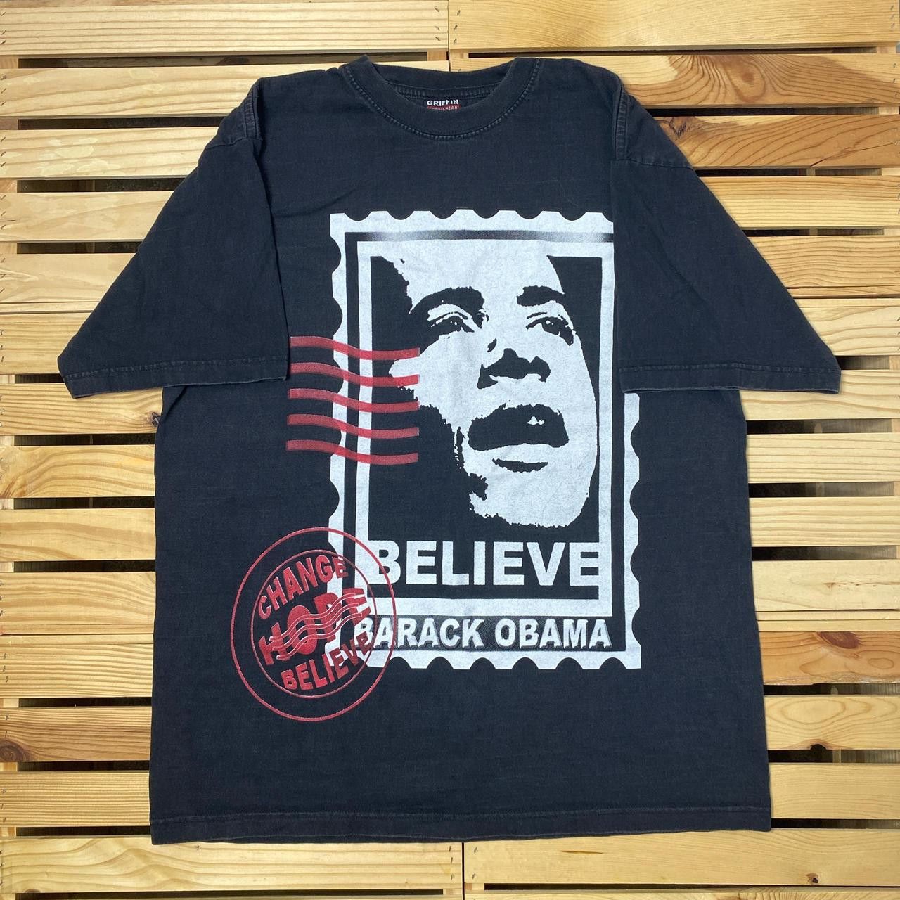 Griffin Barack Obama Faded Black Y2K Political Rap Tee Size XL Size US XL / EU 56 / 4 - 1 Thumbnail