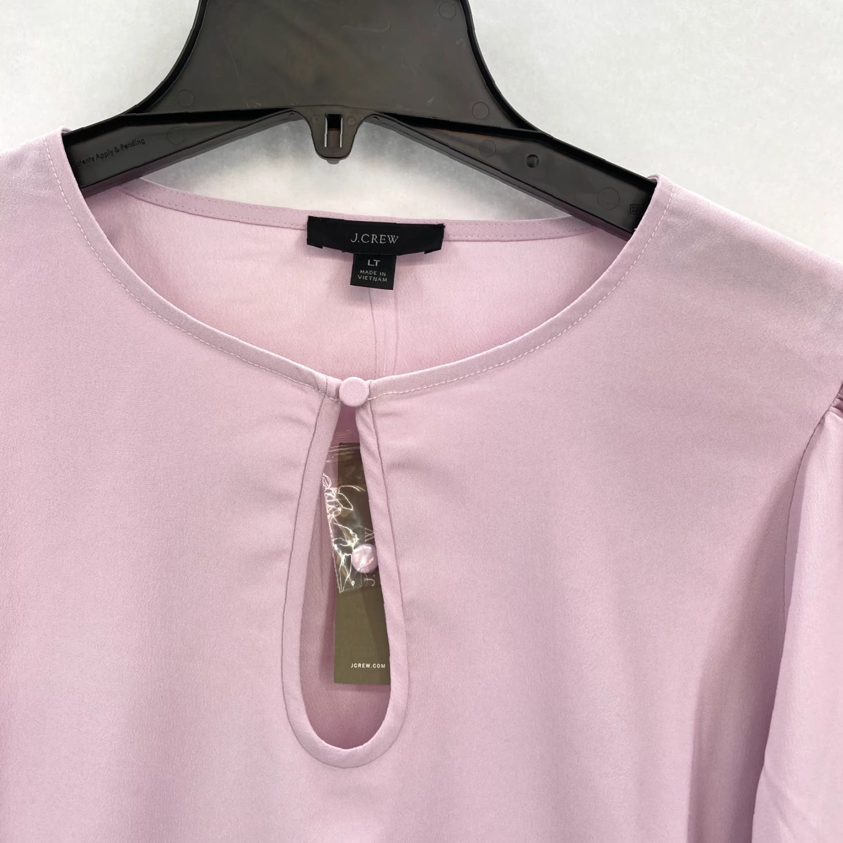 J.Crew J.Crew Puff Sleeve Satin Back Crepe Top Women's Large Tall Pink Keyhole Neckline Shirt Size L / US 10 / IT 46 - 4 Thumbnail