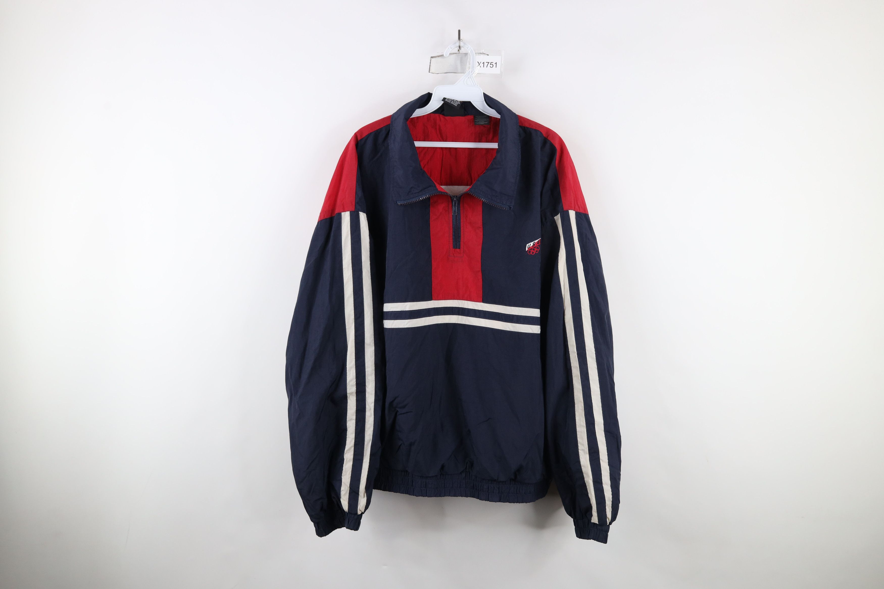 Vintage Vintage 90s USA Olympics Lined Pullover Windbreaker Jacket Size US L / EU 52-54 / 3 - 1 Thumbnail